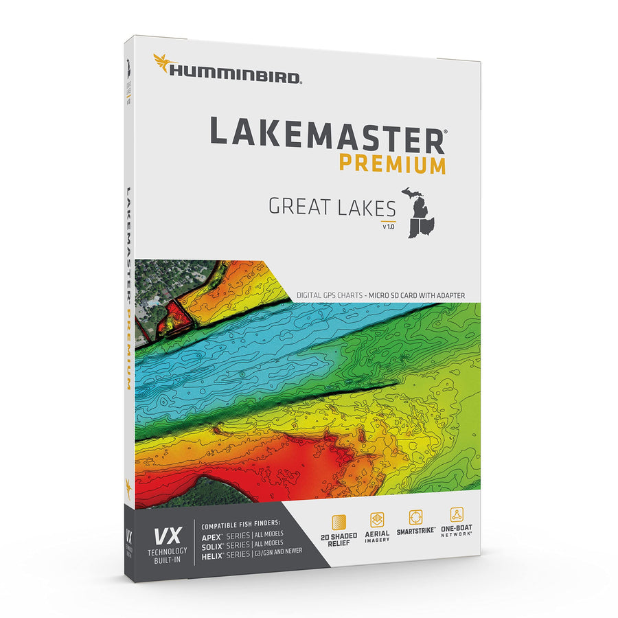 Humminbird Premium LakeMaster Great Lakes V1 Map SD Card for Fish Finders