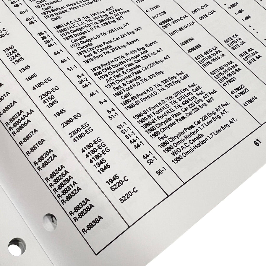 36-168 Holley Carburetors Number Listing Handbook