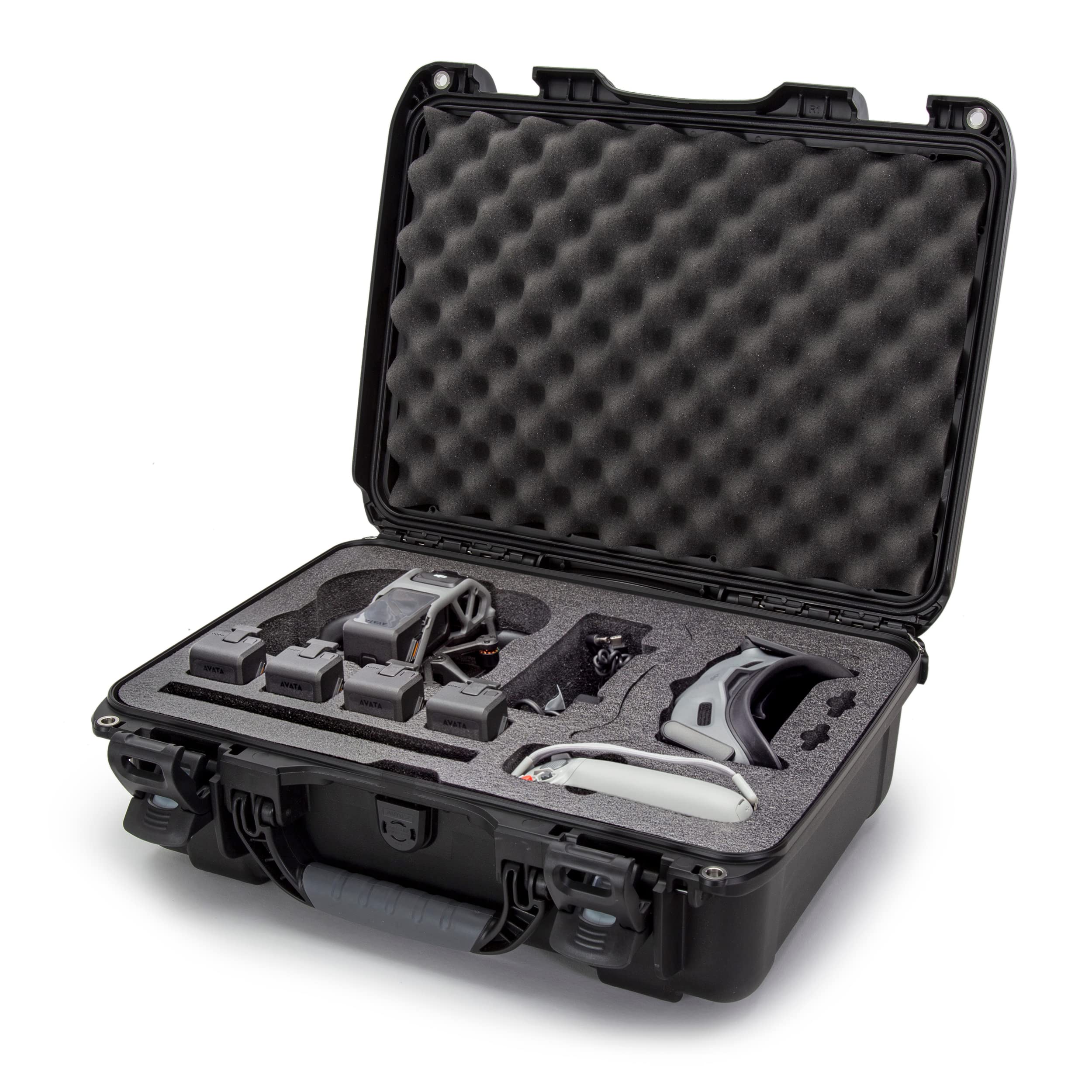 Waterproof Nanuk 925 Hard Case with Foam Insert for DJI Avata FPV Unit, Goggles and Fly More Combo - Black (925S-080BK-0A0-C0745)