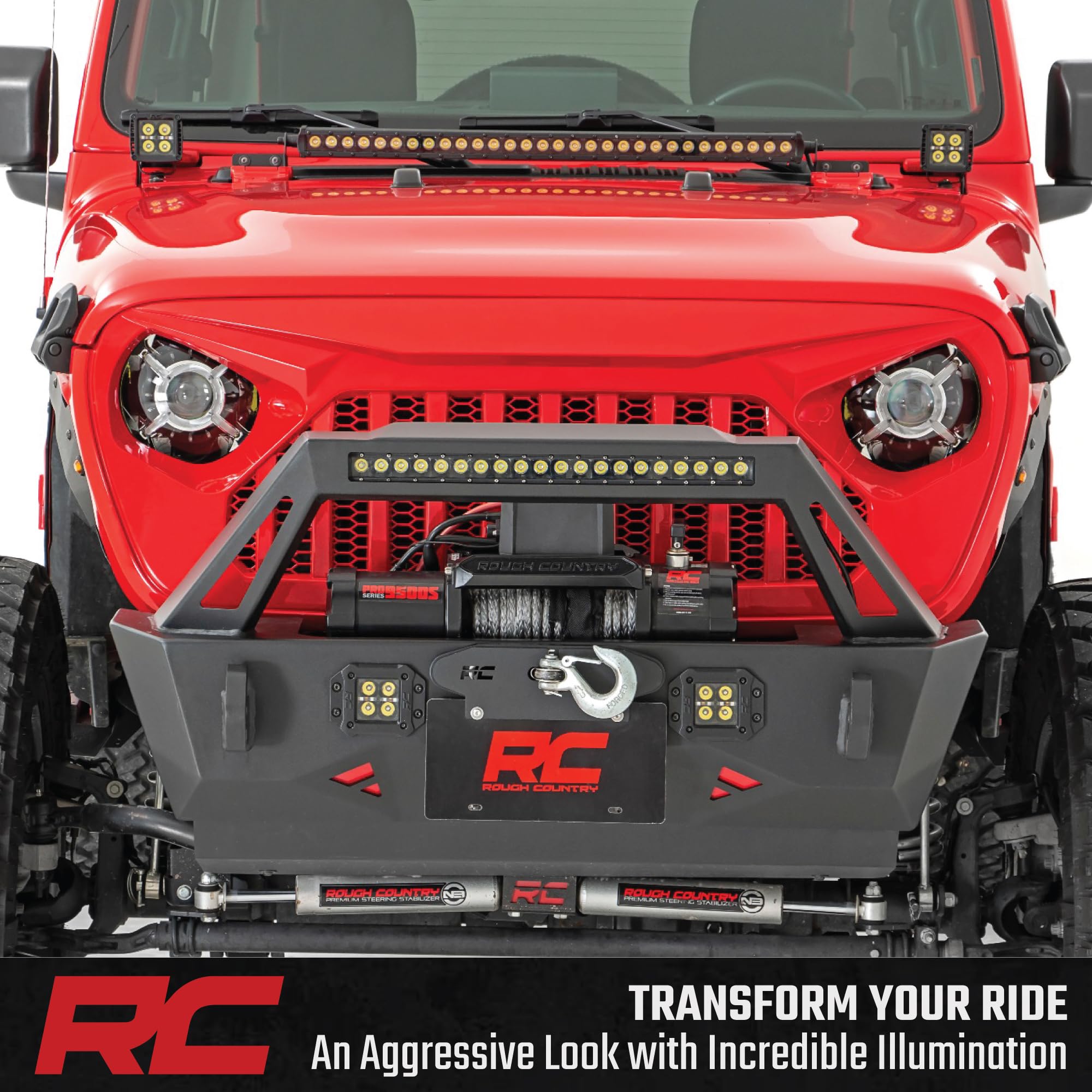 Rough Country 9" Round LED Headlights for 18-24 Jeep JL/JLU/Gladiator - RCH5100