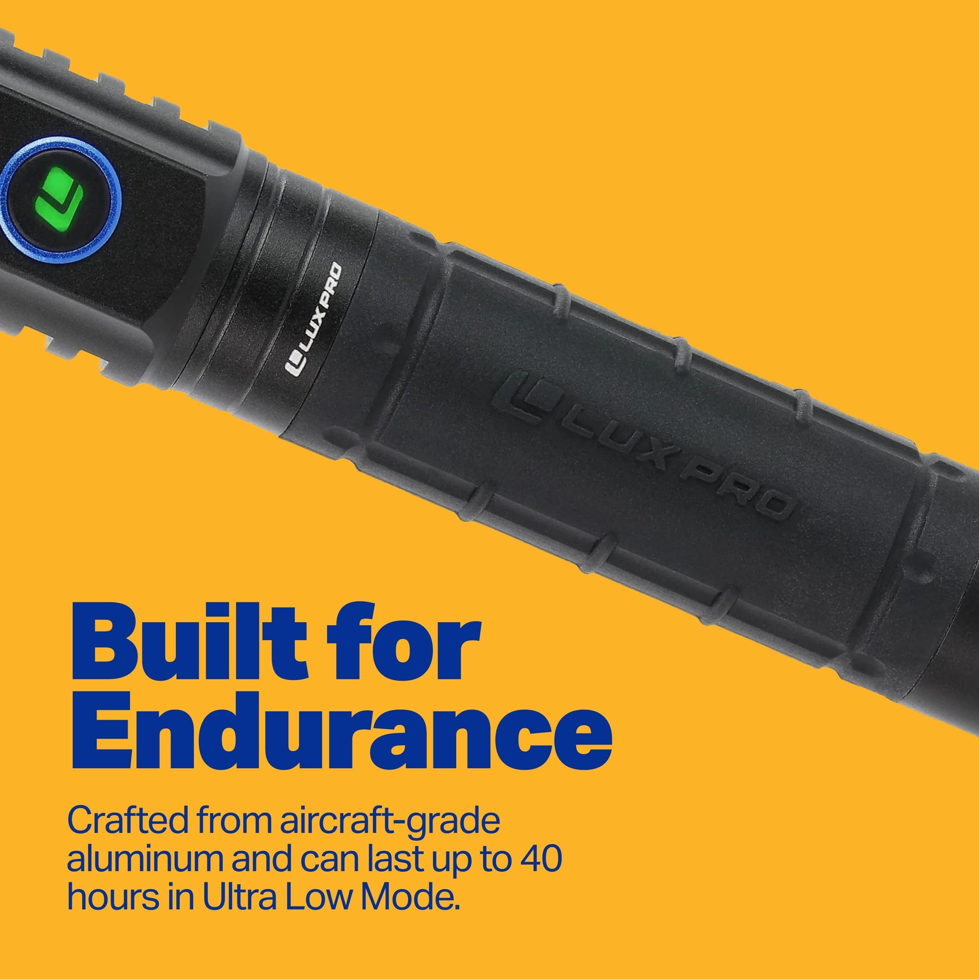 2500 Lumen LUXPRO XP918 Rechargeable Flashlight with LED Power Button - Bright LED Flashlight with USB-C Port