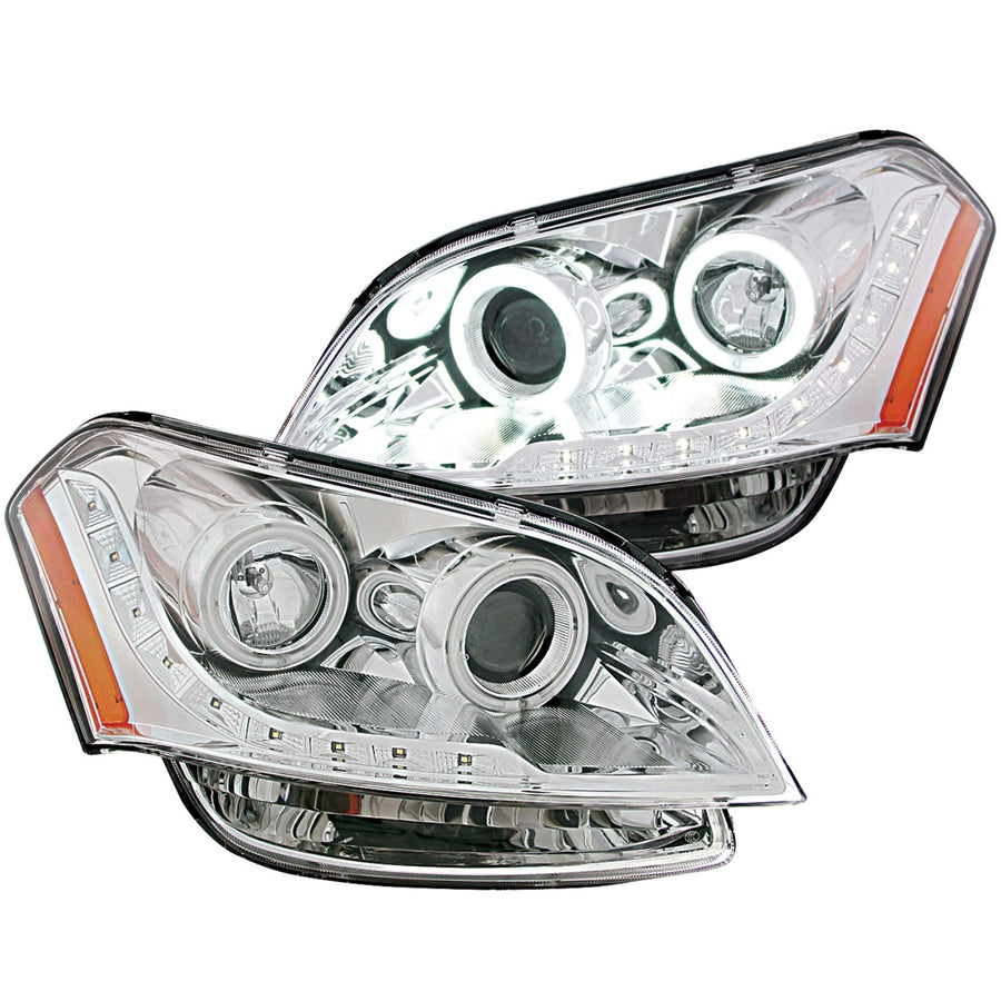 Chrome/Clear/Amber Halogen Projector Headlight AnzoUSA for Kia Soul