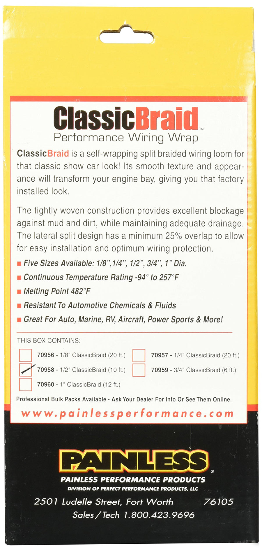 ClassicBraid Painless Performance 70958, 1/2" Diameter, 10' Length