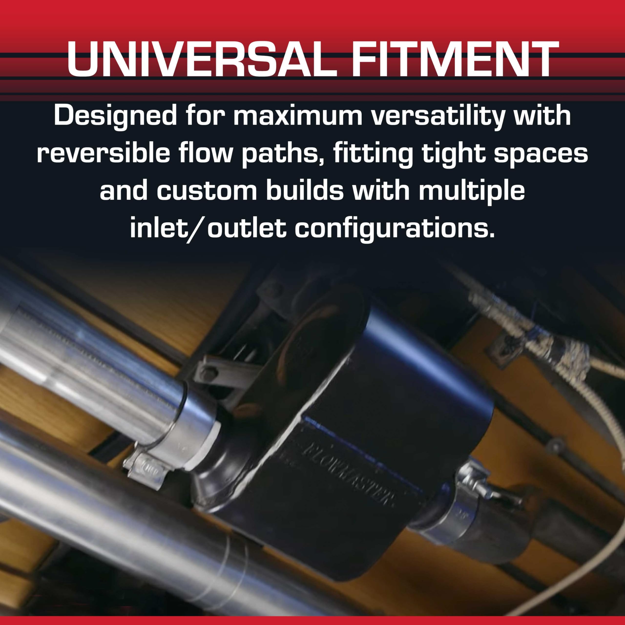 Flowmaster Super 10 Muffler Series – 2.50” Offset In / 2.50” Offset Out – Race-Inspired Sound – 409 Stainless Steel – Ideal for Muscle Cars, LS Swaps, Drag Cars & Off-Road Build (842518)