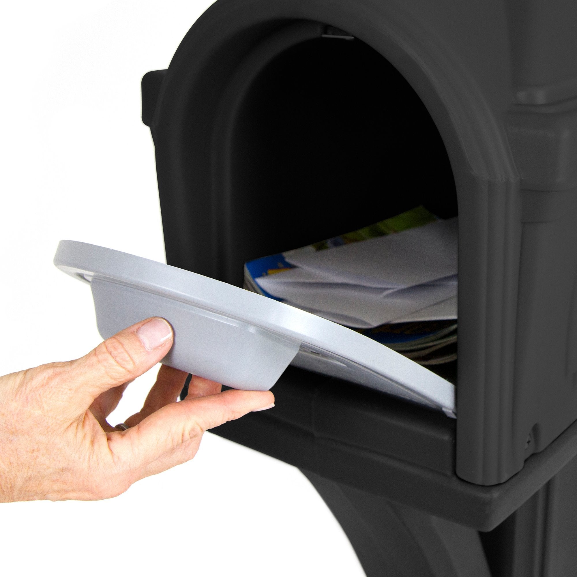 Simplay3 Mailbox & Post Mount Classic Combo Kit with 2 Access Doors - Black
