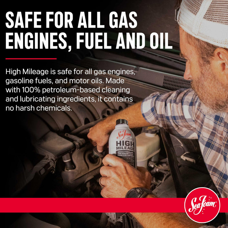 High Mileage Sea Foam Motor Treatment Gas & Oil Additive, HM16, 16 oz