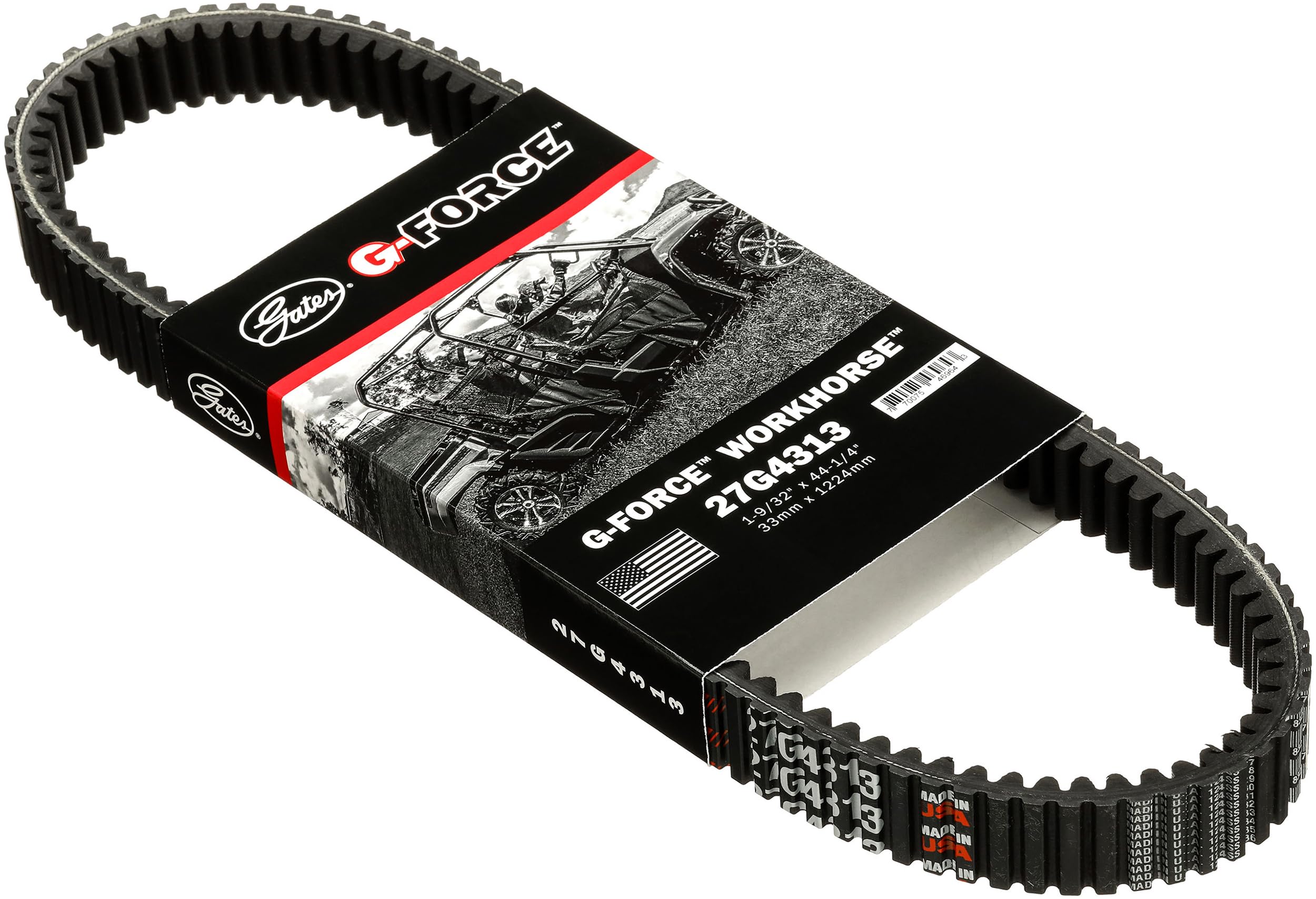 Gates 27GG4313 G-Force Continuously Variable Transmission (CVT) Belt - fits select 1998-2000 Kawasaki Mule 2520 Turf