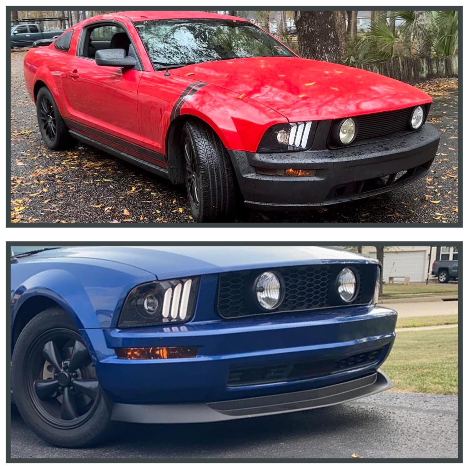 Smoke Projector Headlights SPEC-D TUNING Compatible with 2005-2009 Ford Mustang, Left + Right Pair Headlamps Assembly
