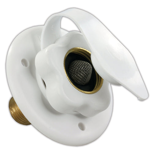 City Water Flange JR Products 160-85-A-26-A Polar White with 1/2" MPT