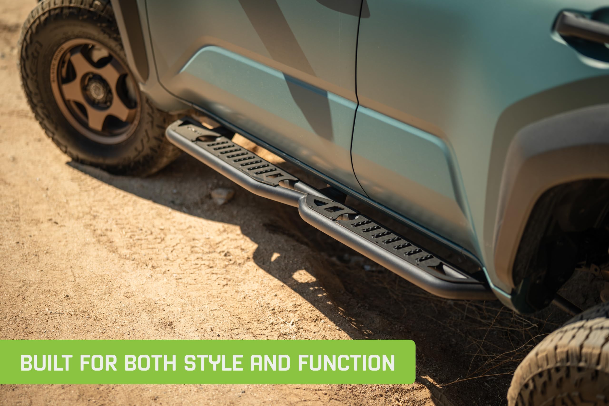 OE Plus DV8 Offroad Side Steps for 2025 Toyota 4Runner | Body/Pinch Weld Mounted Steps | Anti-Slip Design | Provide Protection Against Light Debris | Retain Factory Ground Clearance | Steel