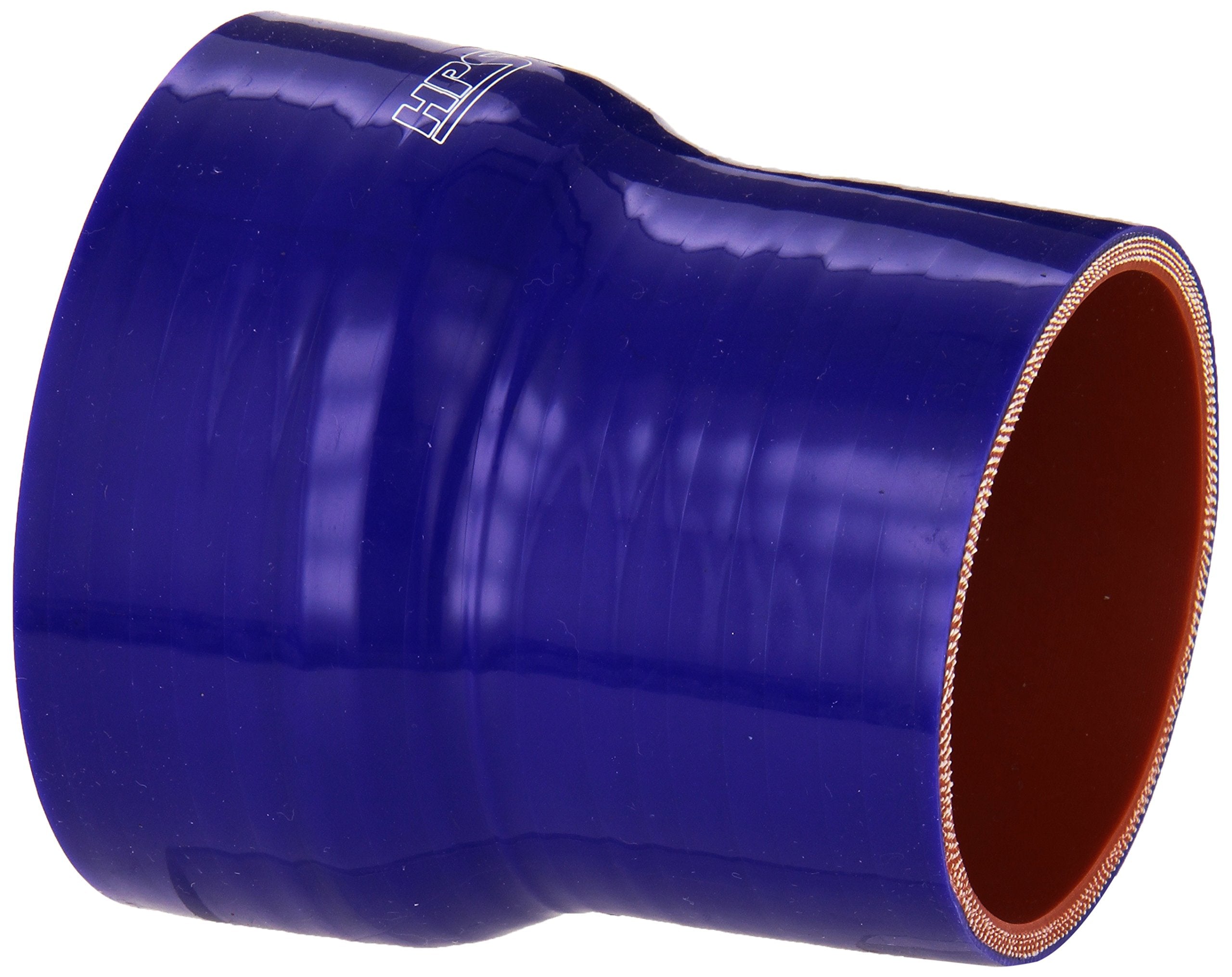 HPS HTSR-300-350-L4-BLUE High Temperature 4-ply Silicone Reducer Coupler Hose, 50 PSI Maximum Pressure, 4" Length, 3" > 3-1/2" ID, Blue