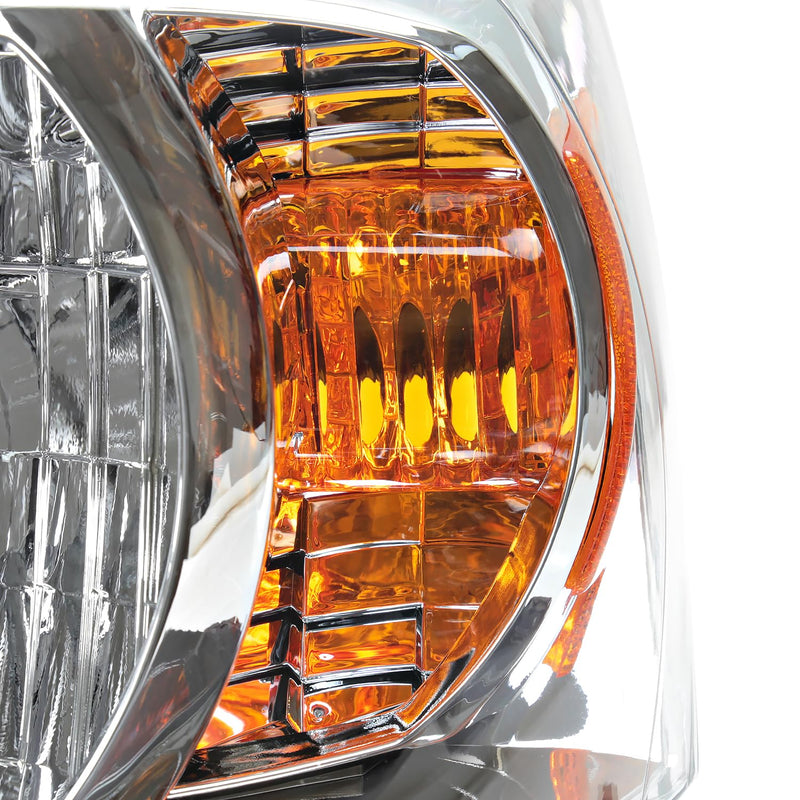 Chrome Headlights SPEC-D TUNING Compatible with 2004-2007 Toyota Highlander, Left + Right Pair Headlamp Assembly