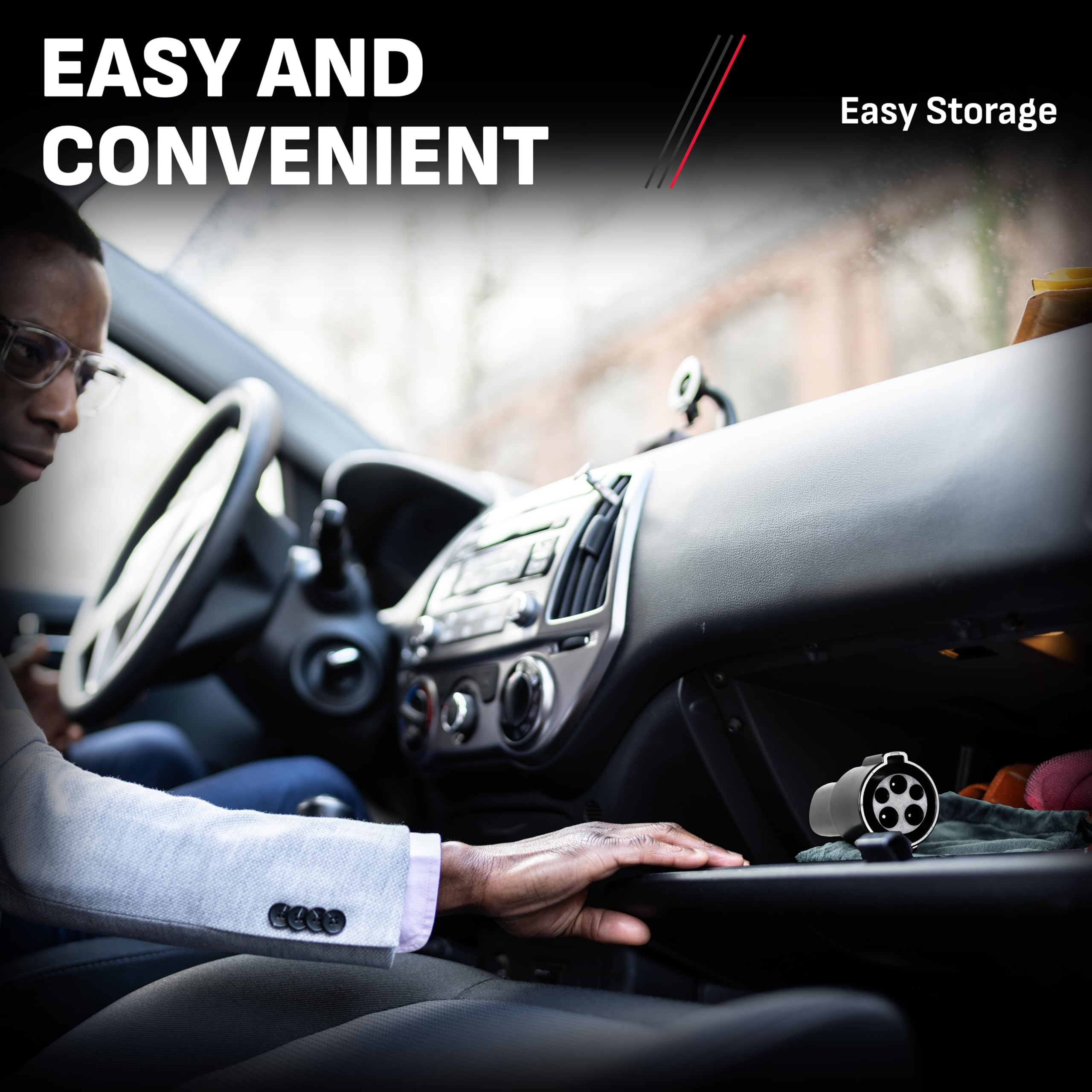 NACS Adapter Schumacher Electric for J1772 Compatible EV Chargers, for Level 1 and Level 2 Chargers, Compact Size, Charge Your Tesla from Any Charger
