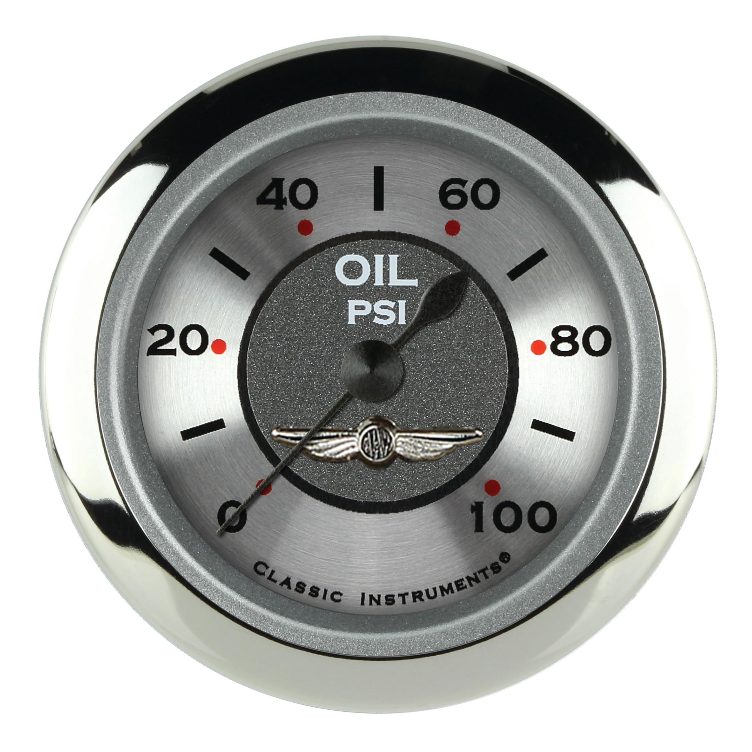AW181SRC Classic Instruments All American 2 1/8" Oil Pressure Gauge 100 PSI Electric