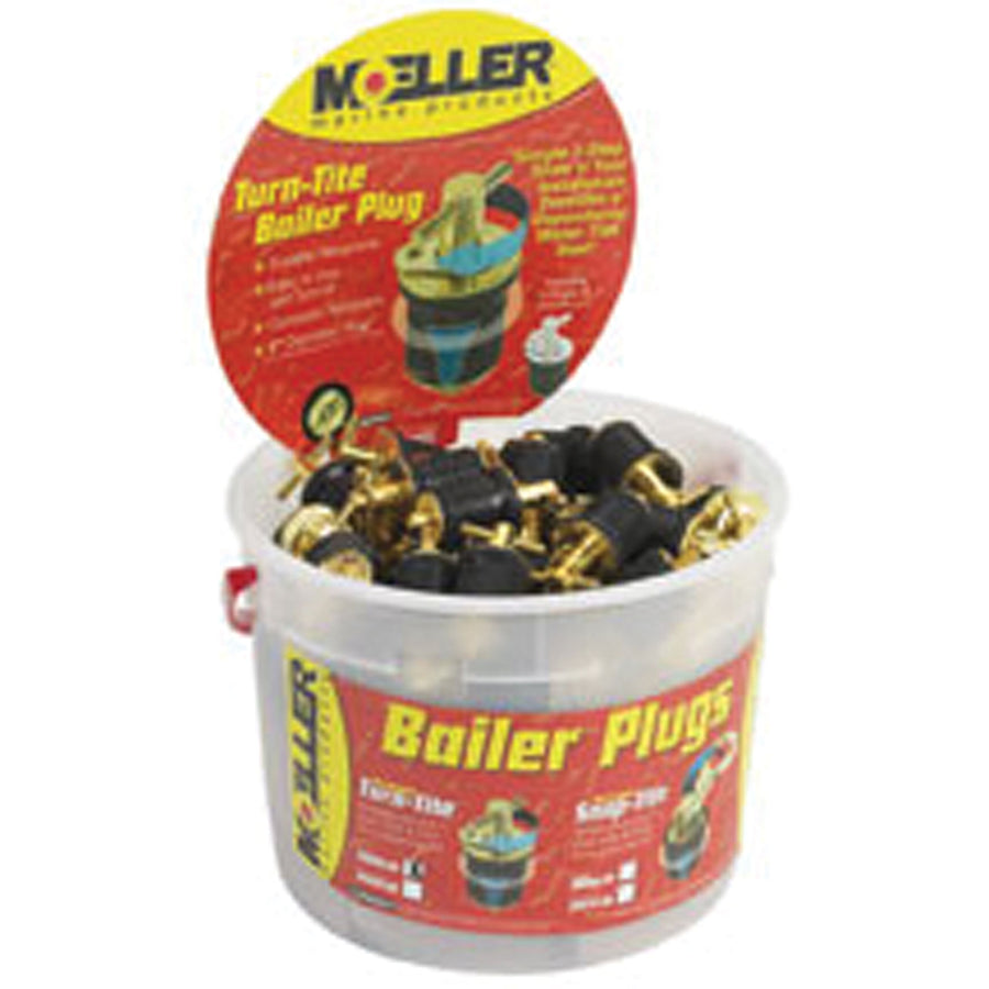 029000-20 Moeller Snap-Tite Brass Bailer Plug Display Bucket - 1", 20 Piece