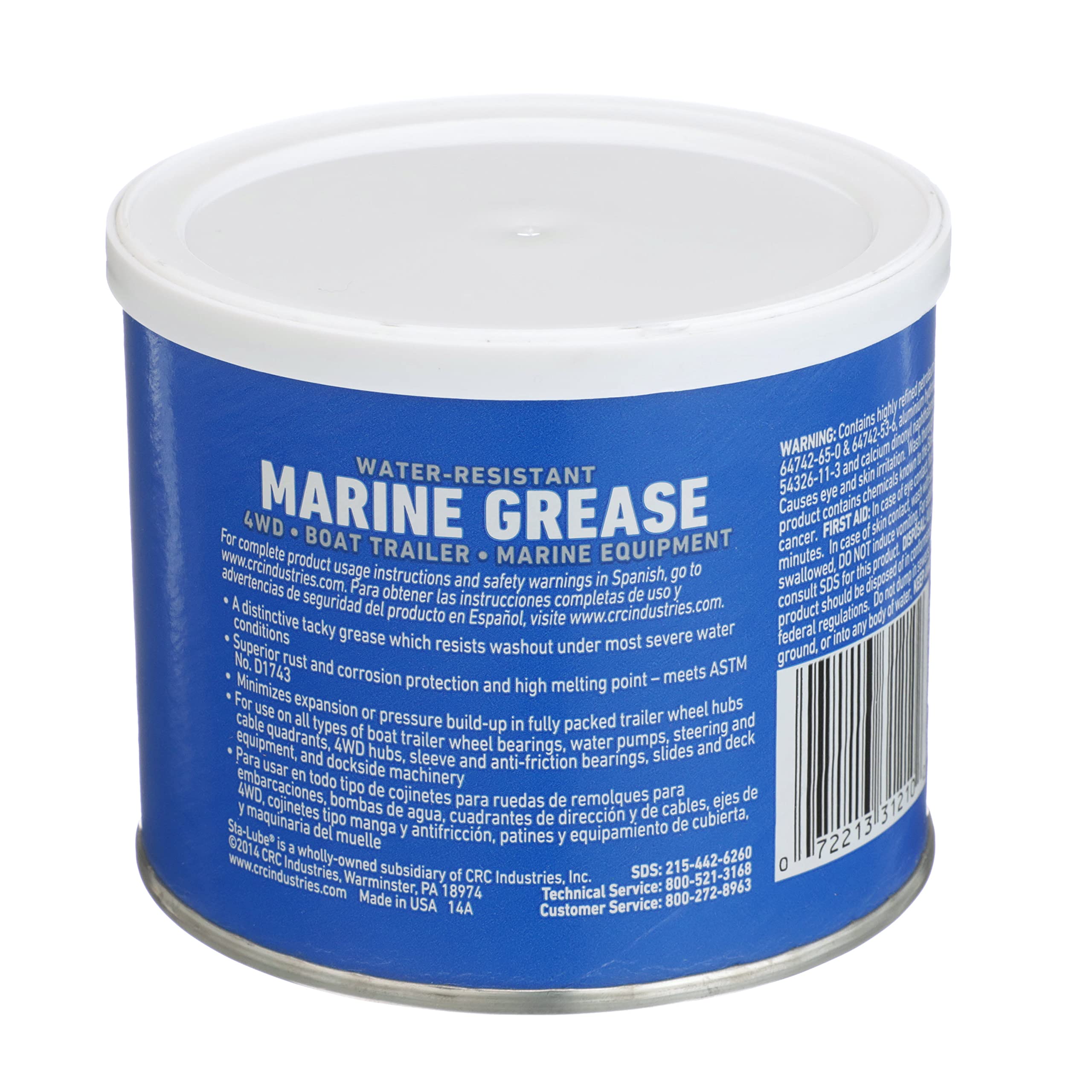 Water-Resistant Sta-Lube Marine Grease - 14 oz. Tub, Blue