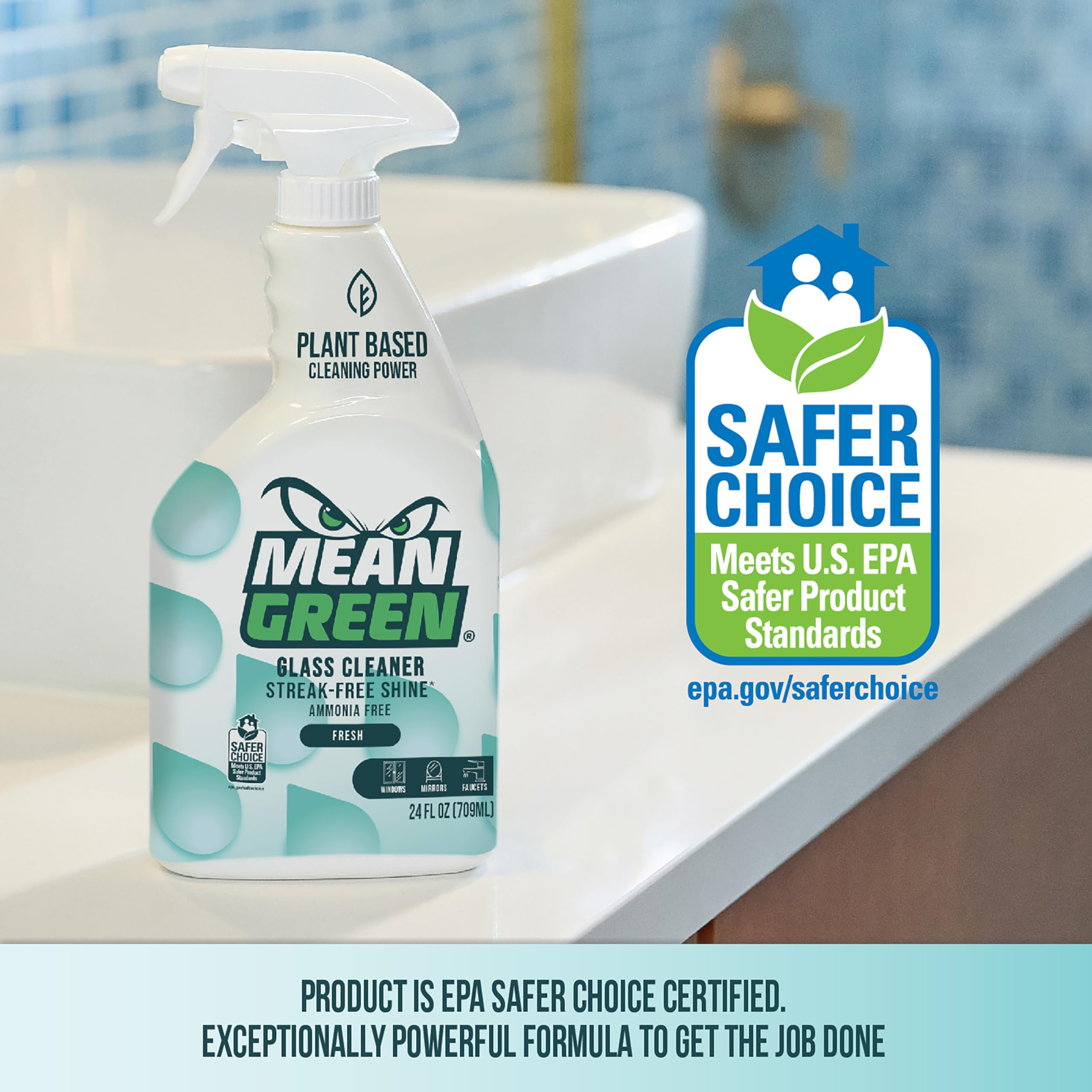 Mean Green Ready-to-Use Non-Concentrated Glass Cleaner, Fresh Scent, 24 Ounce