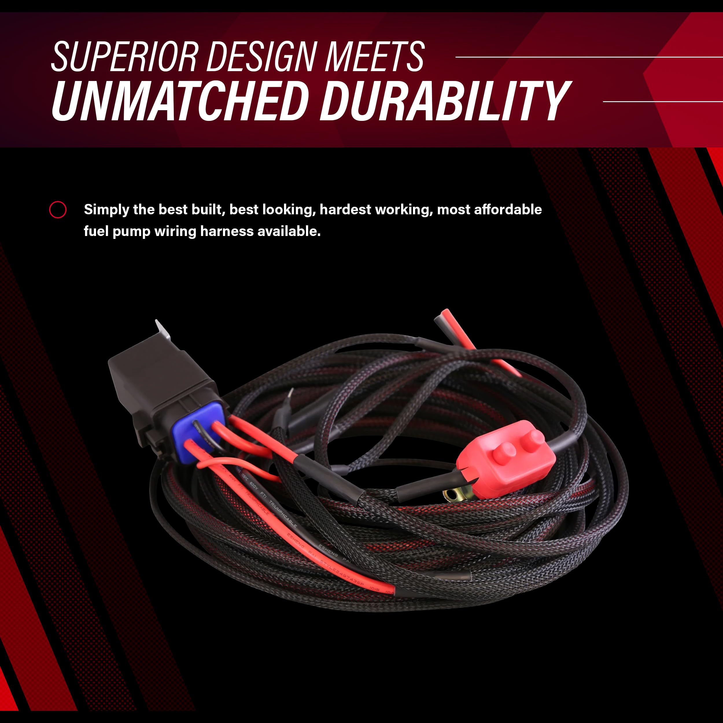 Fuel Pump Wiring Harness Relay Kit Aeromotive 16307, 30 Amp, 20' Long Wire