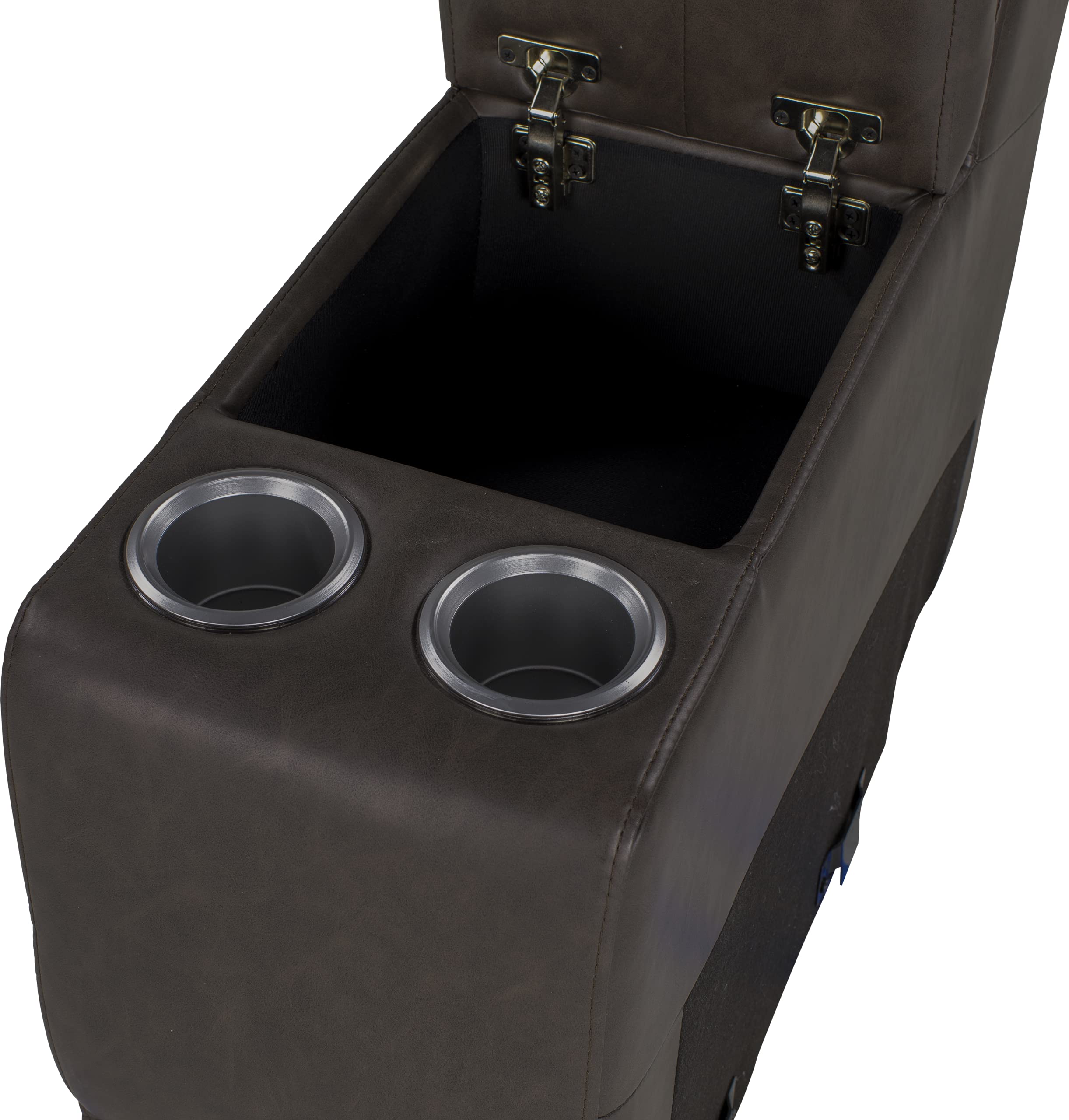 Thomas Payne RV Theater Seating Seismic Series Center Console - Millbrae, Easy-to-Clean PolyHyde Vinyl Fabric, Integrated Storage Compartment, LED Lighting, Dual Lighted Cup Holders - 2020129322