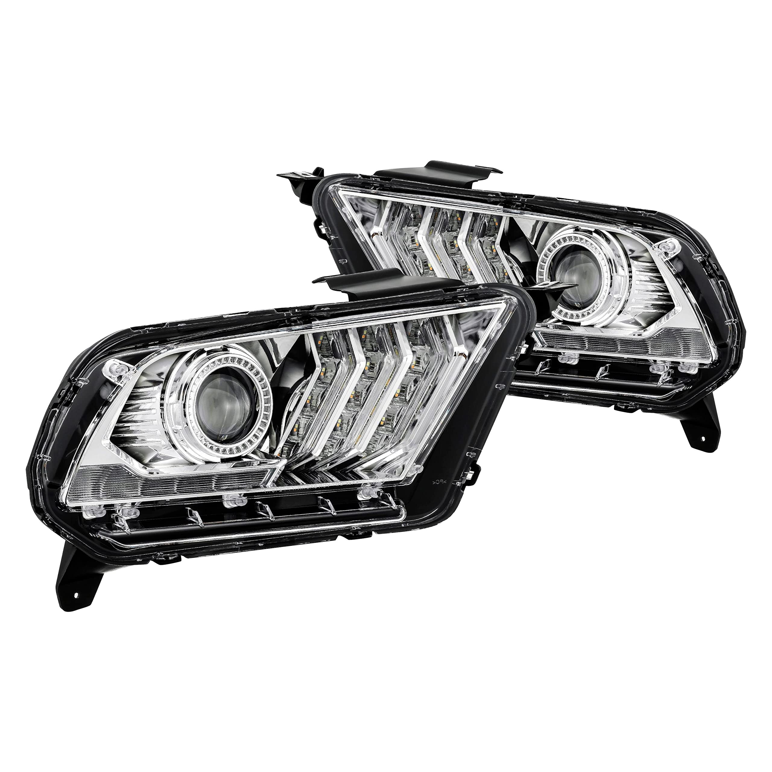 880117 AlphaRex USA LUXX Series LED Projector Headlights fits Ford Mustang