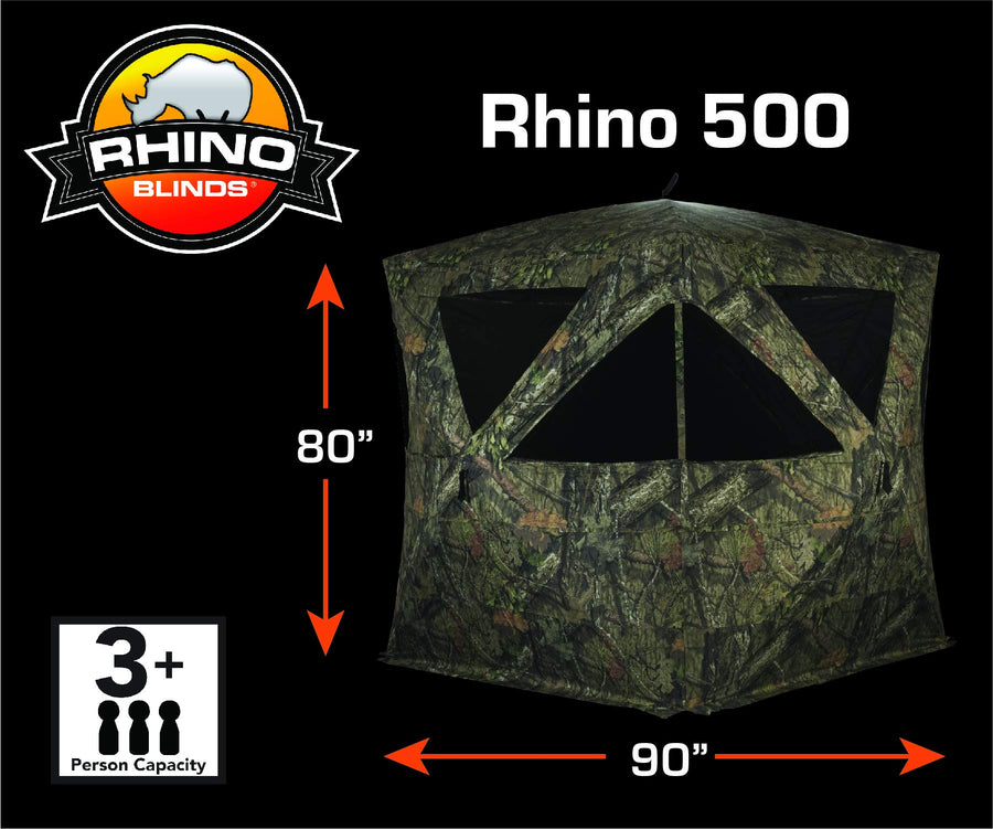 R500-RTE Rhino Blinds 3-4 Person Hunting Ground Blind, Realtree Edge