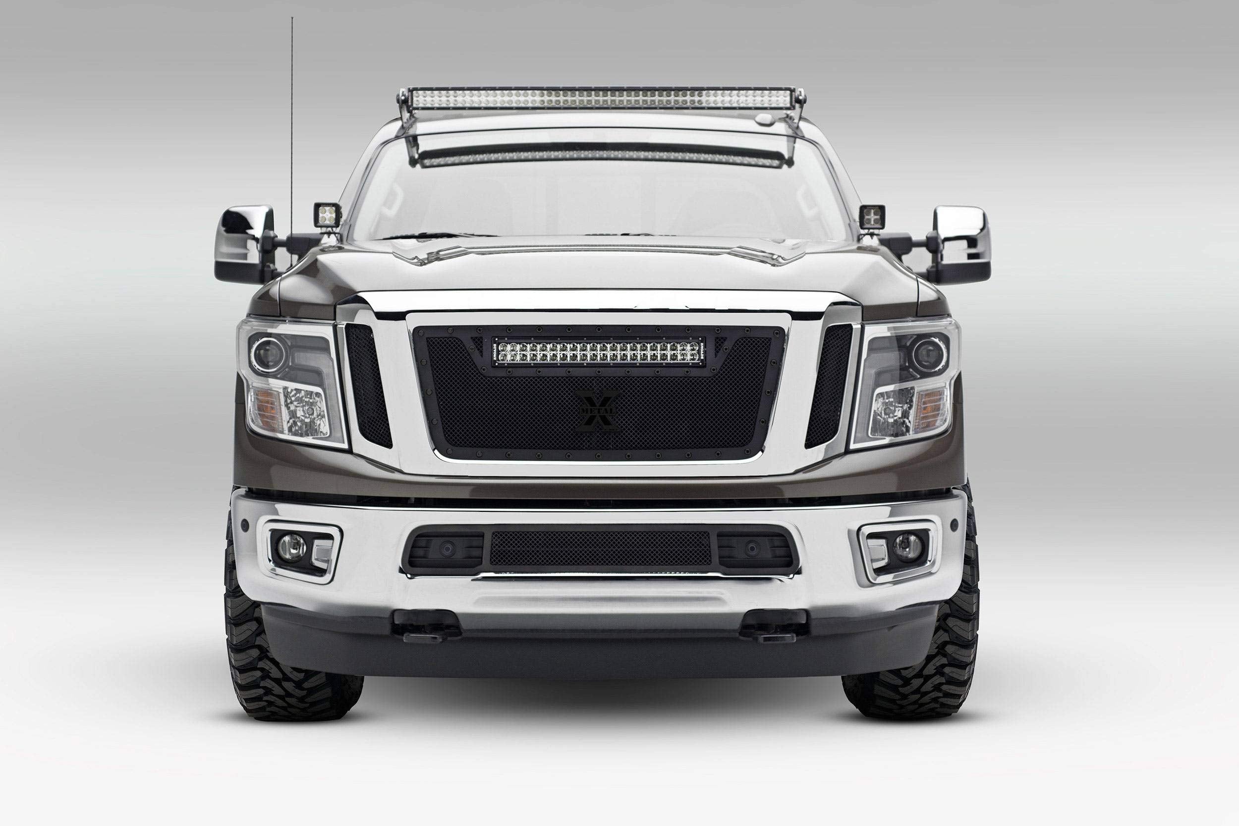 ZROADZ LED Mounting Bracket Ditch Hood Hinge - Compatible w/ 2016-2019 Nissan Titan - to Mount (2) 3 Inch LED Pod Lights - Mild Steel Gloss Black - Bolt-On Easy Installation - PN #Z367581