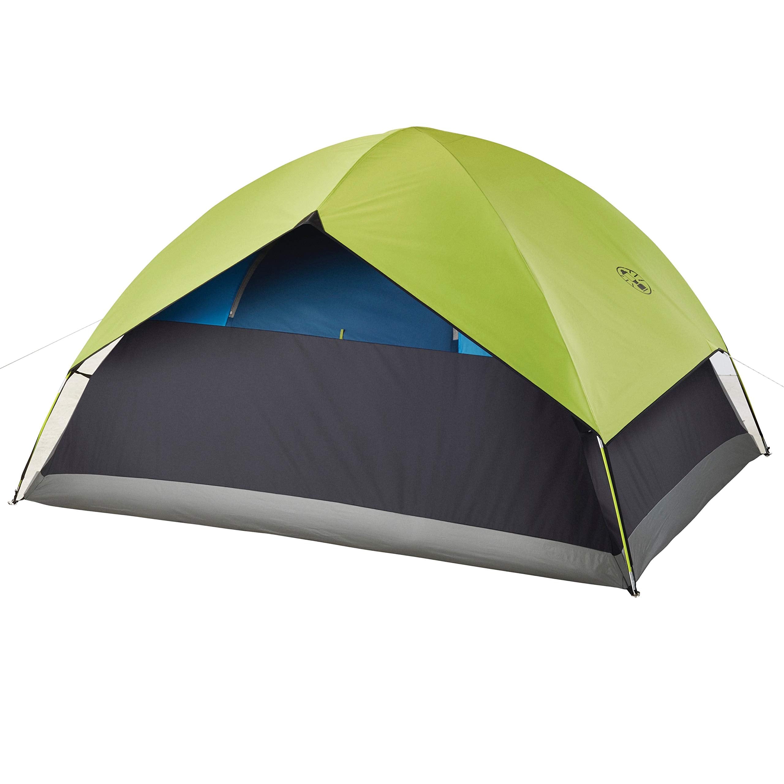 Coleman Dark Room Sundome 4/6 Person Tent, Blocks 90% of Sunlight to Keep Inside Cool, Weatherproof Tent with Rainfly Sets Up in Minutes