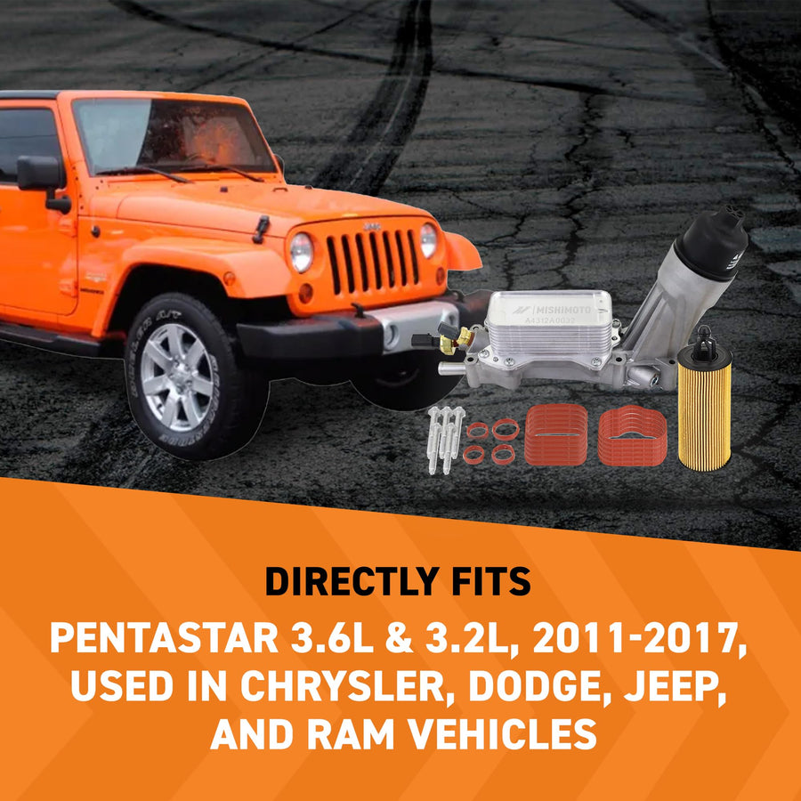 Mishimoto Oil Filter Housing Kit, Aluminum Compatible with Pentastar 3.6L & 3.2L, 2011-2017