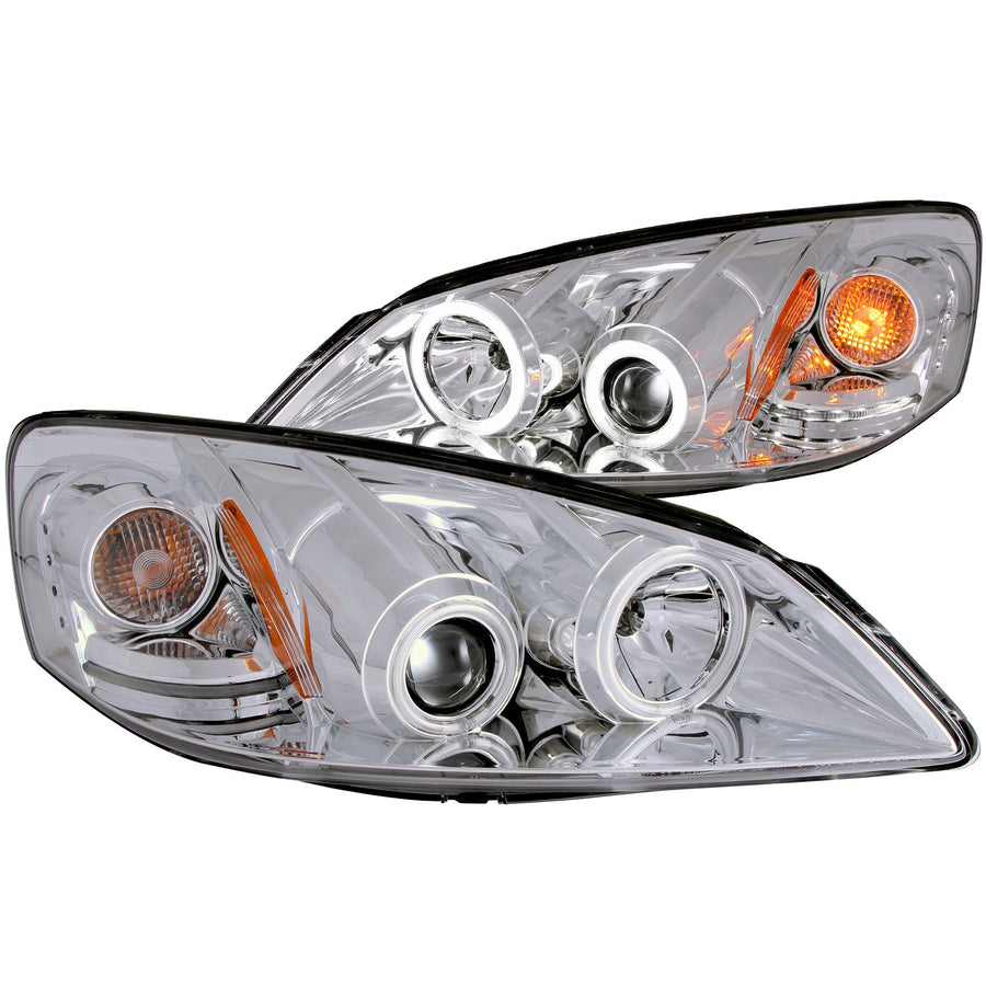 Chrome Halo Anzo USA Projector Headlight with Clear Lens and Amber Reflector for Pontiac G6 121372