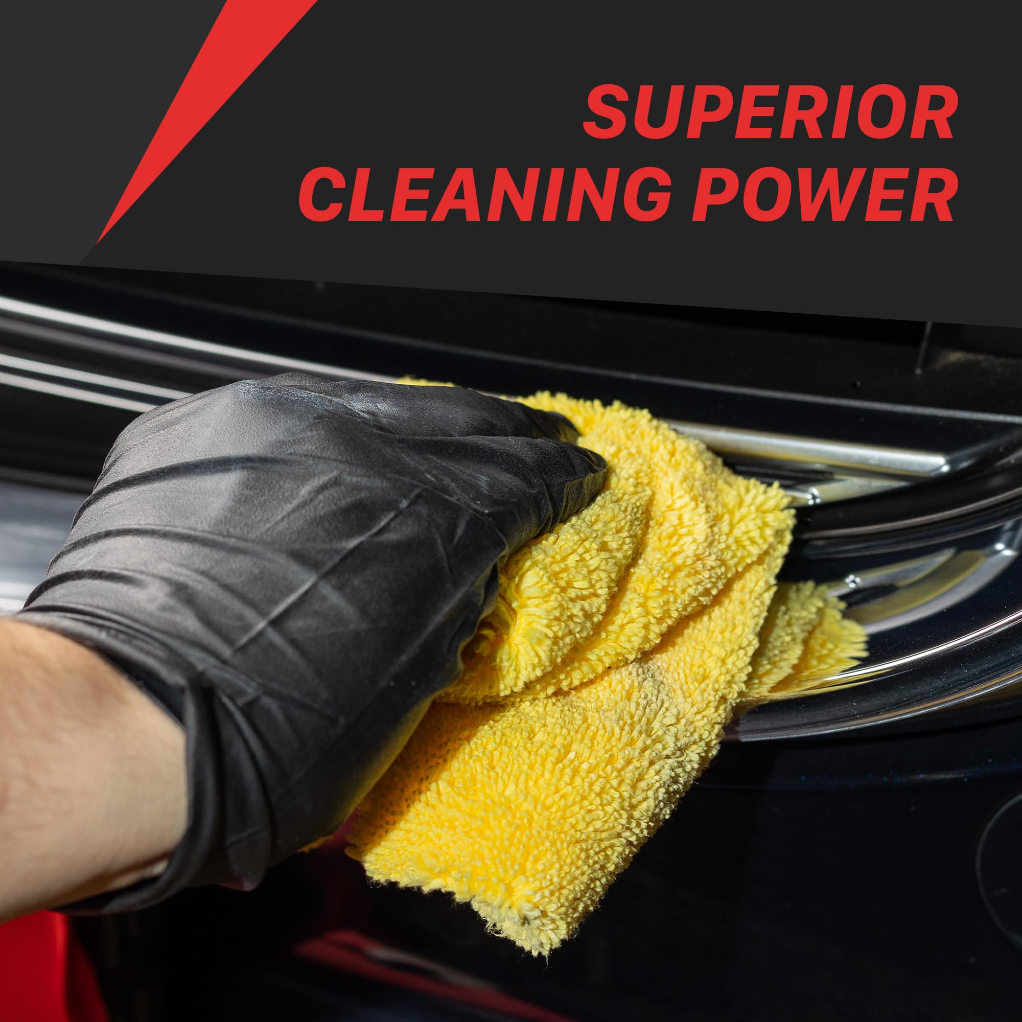 Microfiber 16" x 16" Maxshine Edgeless 5-Piece Towel Set – Ultra Plush, Extra Absorbent 380GSM – Ideal for Car Wash, Home Cleaning & Pet Drying – Detailing Supplies