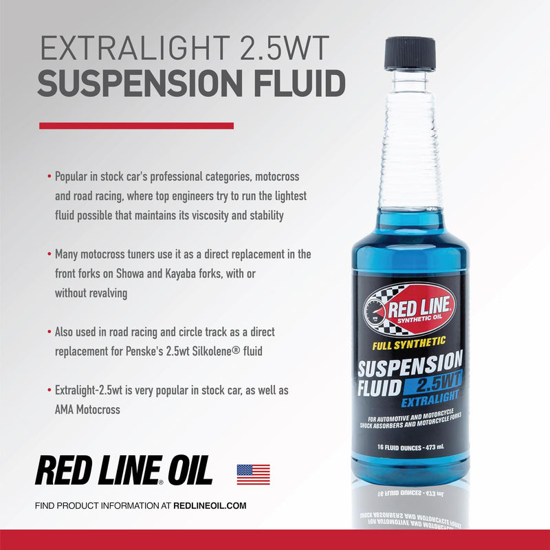 2.5WT Red Line Extralight Synthetic Suspension Fluid (Blue) - 16 Ounce