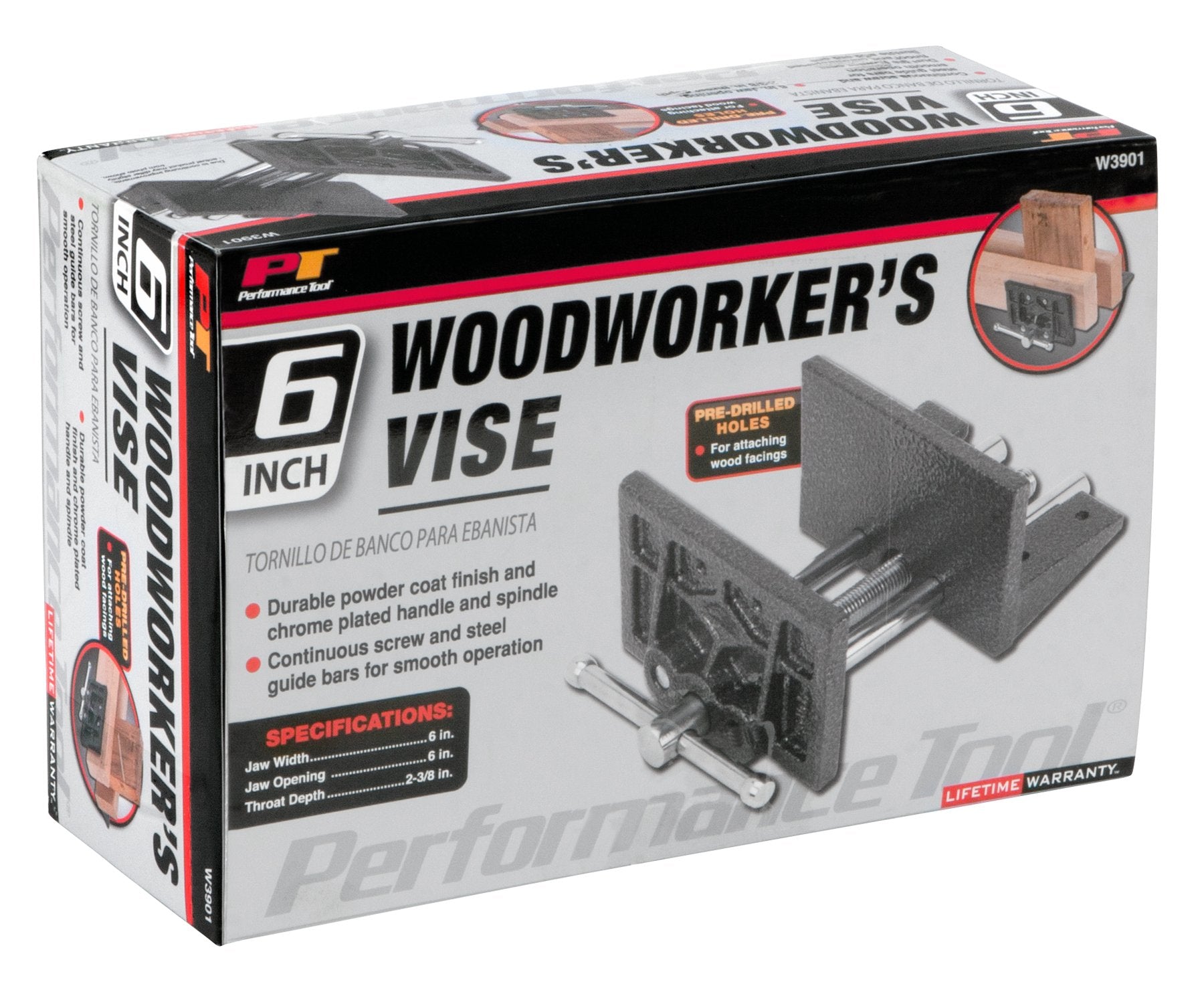 6-1/2-Inch Performance Tool W3901 Woodworker's Vise Hammer Tough