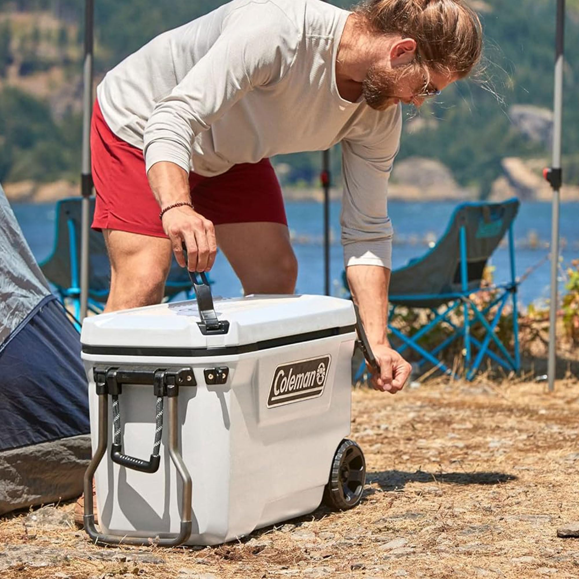Coleman Convoy Series Ice Chest 65 Quart Cooler with Wheels