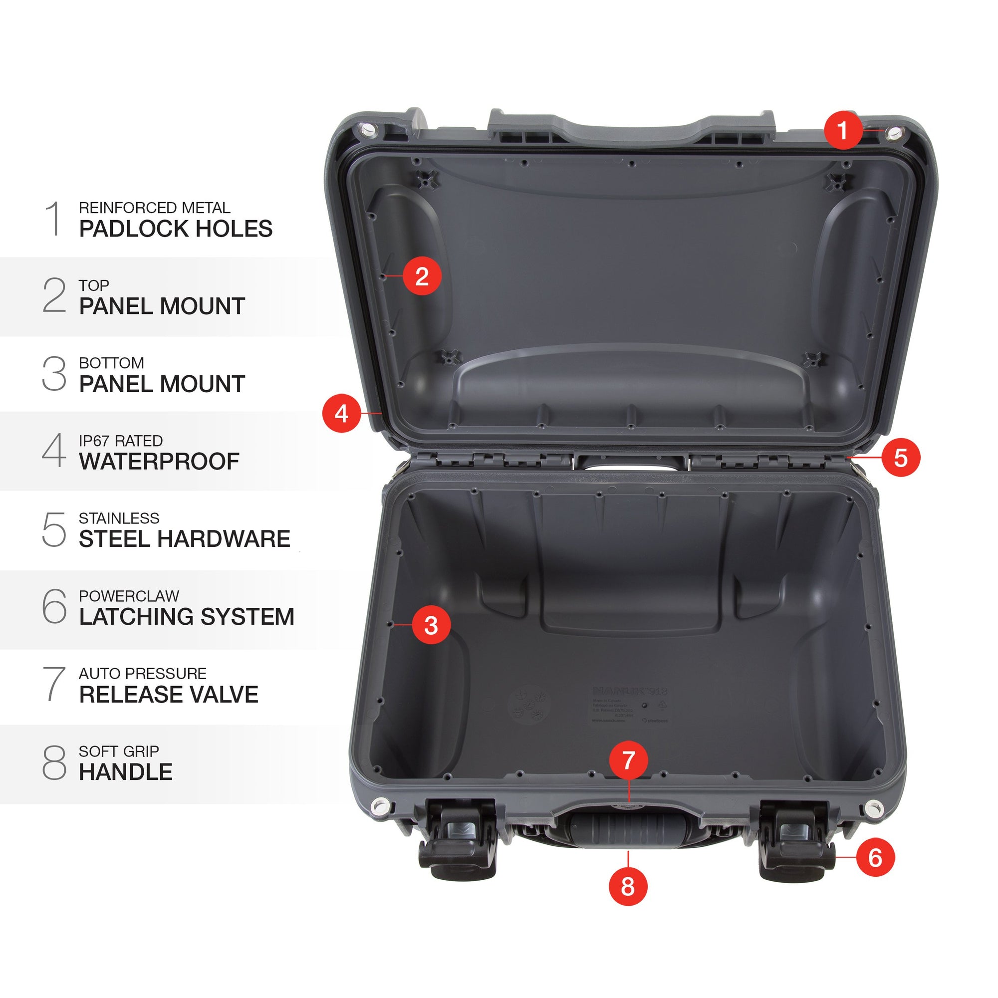 Waterproof Nanuk 918 Hard Carrying Case Empty - Graphite