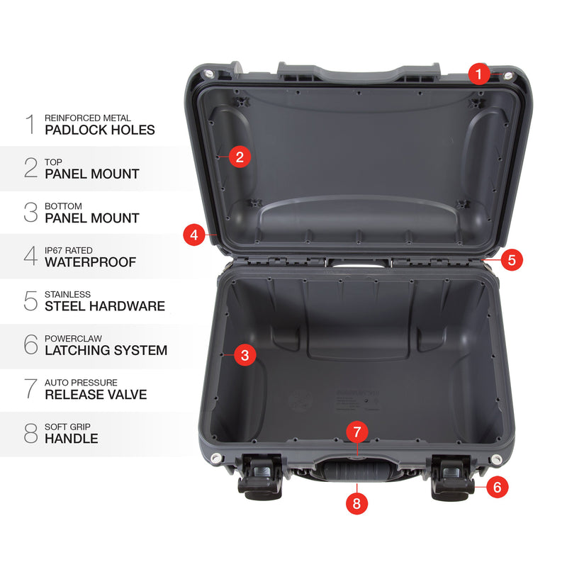 Waterproof Nanuk 918 Hard Carrying Case Empty - Graphite