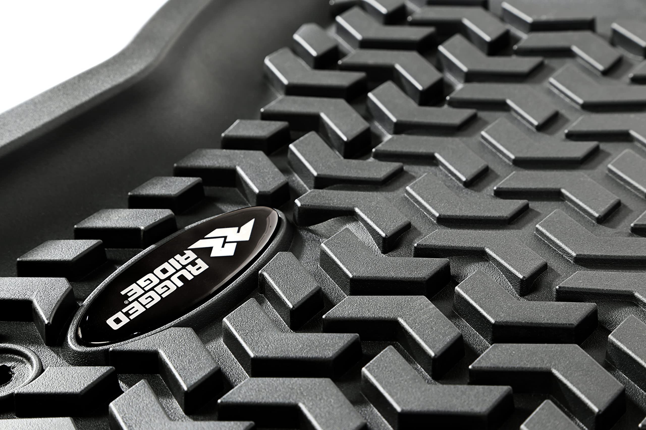 Front Floor Liners Rugged Ridge for Ford F-150 | Pair, All-Terrain, Black | 82902.04 | Fits 1997-2003 Ford F-150 Regular/Extended Cab
