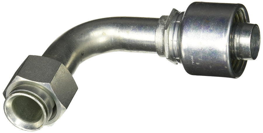 MegaCrimp Gates 20G-20FJX90L Couplings, Female JIC 37 Flare Swivel, Zinc Plated Carbon Steel, 6.22", 1 1/4" ID