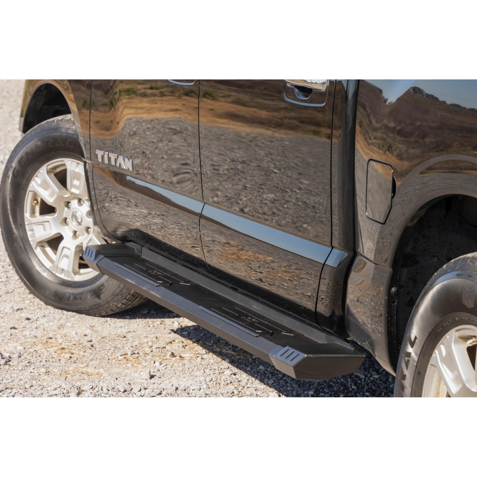 Rough Country HD2 Running Boards for Nissan Titan (2004-2024) Crew Cab - Non-Slip Step, 5" Wide Easy Bolt-on Install