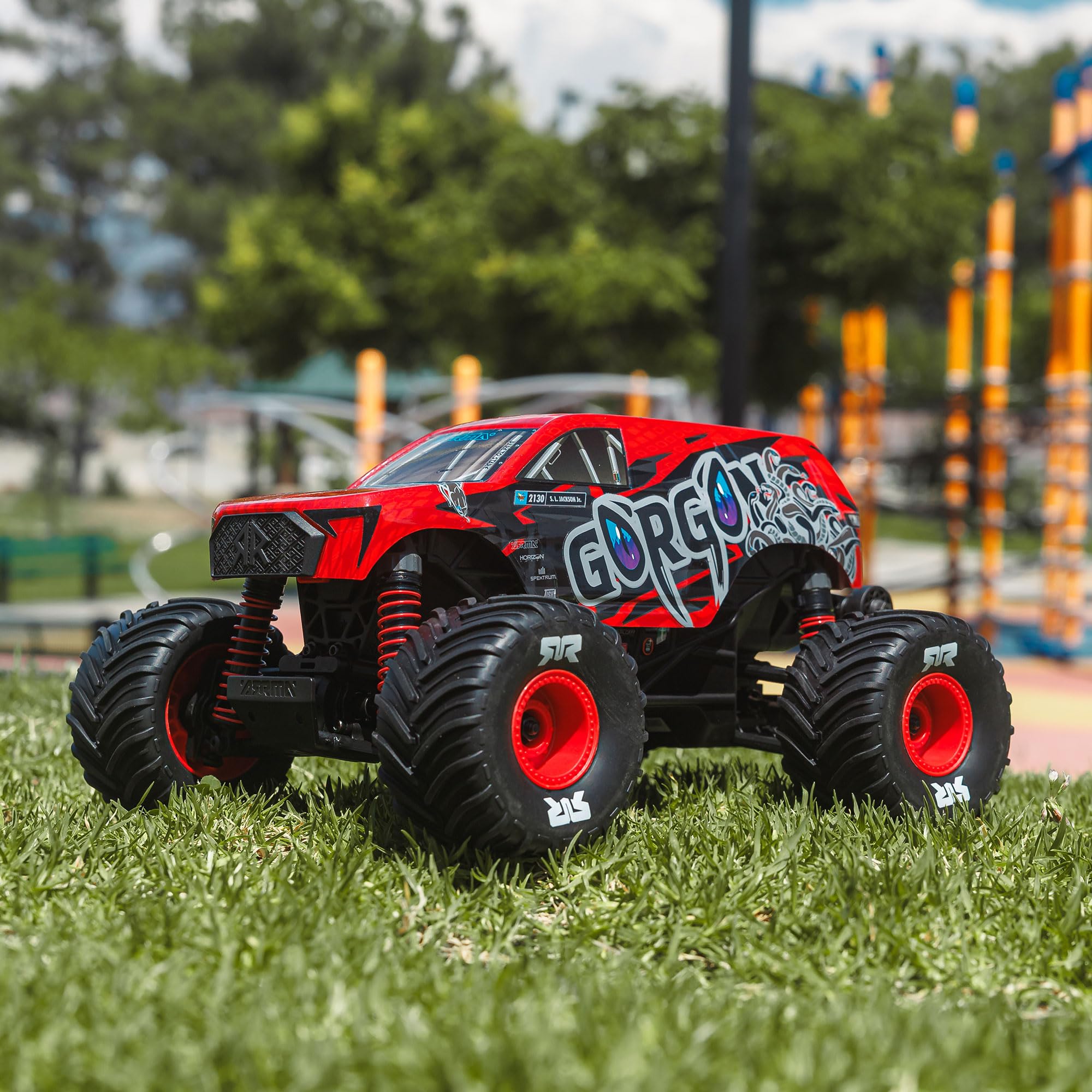 ARRMA 1/16 Gorgon GROM RC Truck 4X4 RTR Brushed Monster Truck (Battery & Charger Included), Red, ARA2130T2