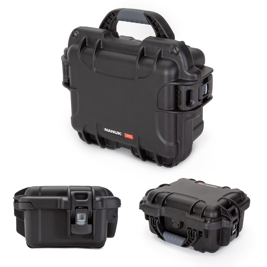 NANUK 905 Small Series Lightweight NK-7 Resin Waterproof Protective Case with Padded Dividers for Point & Shoot Camera or Binoculars, Black