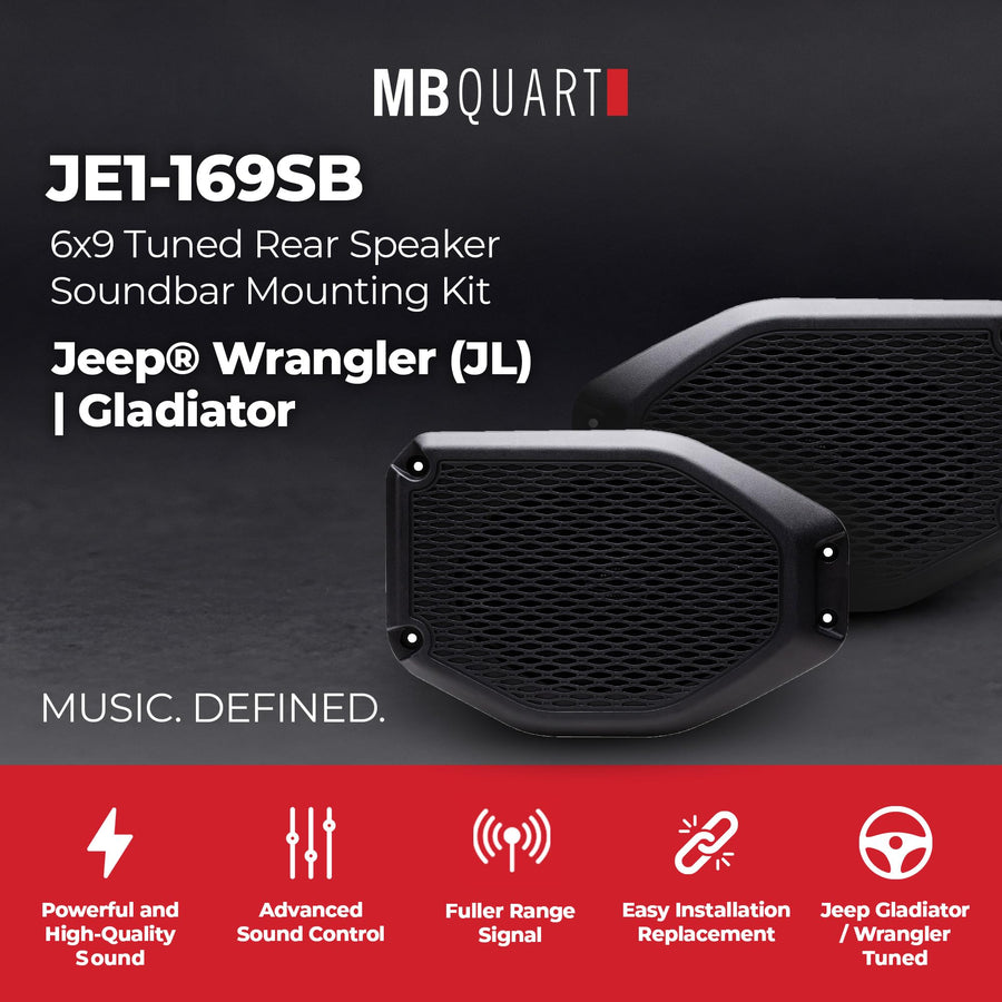 6x9 Inch MB Quart Rear Speaker Soundbar Mounting Unit for Jeep Wrangler(JL) 2018-2023 and Gladiator(JT) 2020-2023