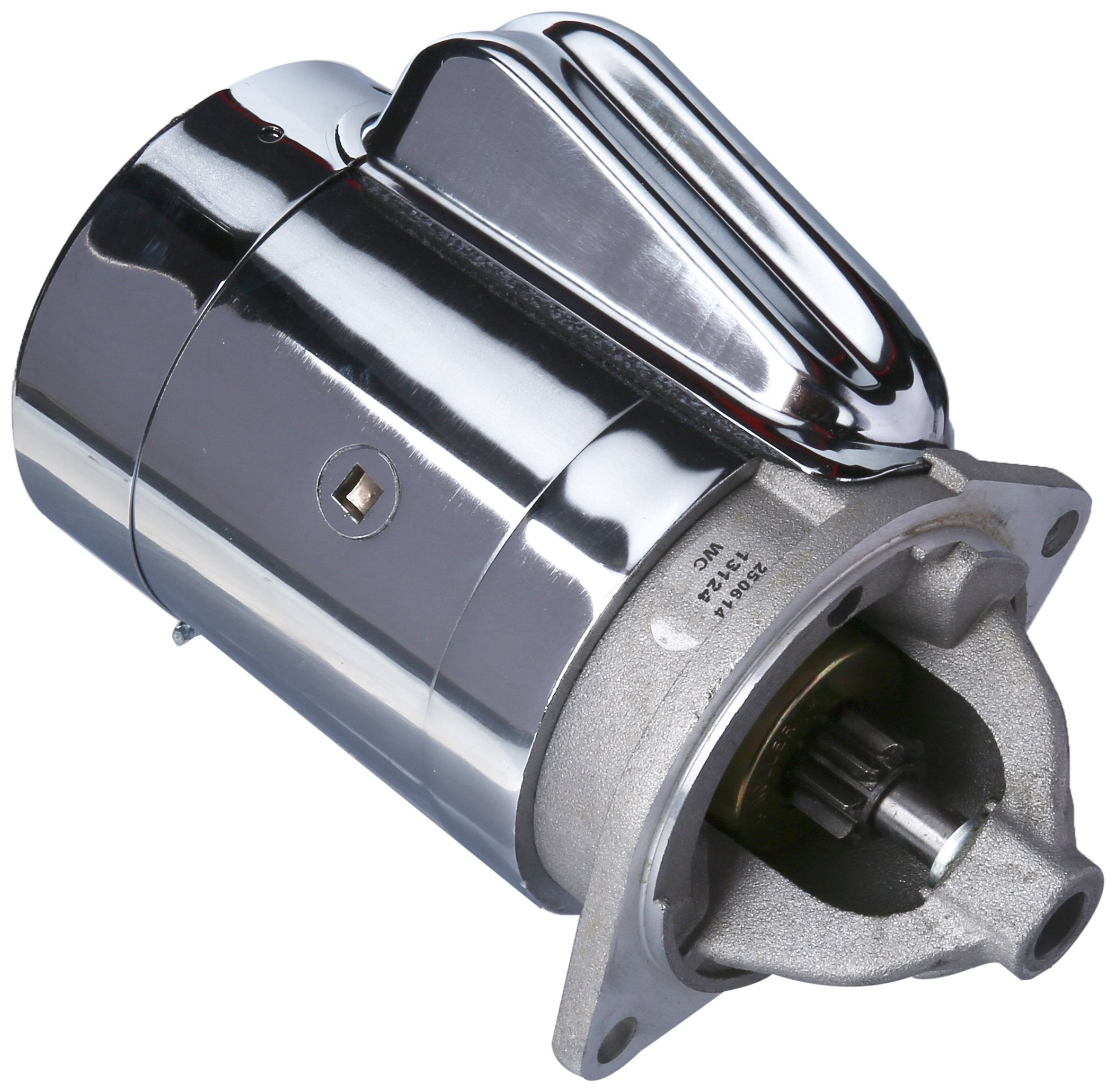 Str 4.5" Powermaster Ford [SB ] 2 Ear MTG All A/T & M/T w/157/164T Flexplate 3/4" Depth Chrome w/Natural DE