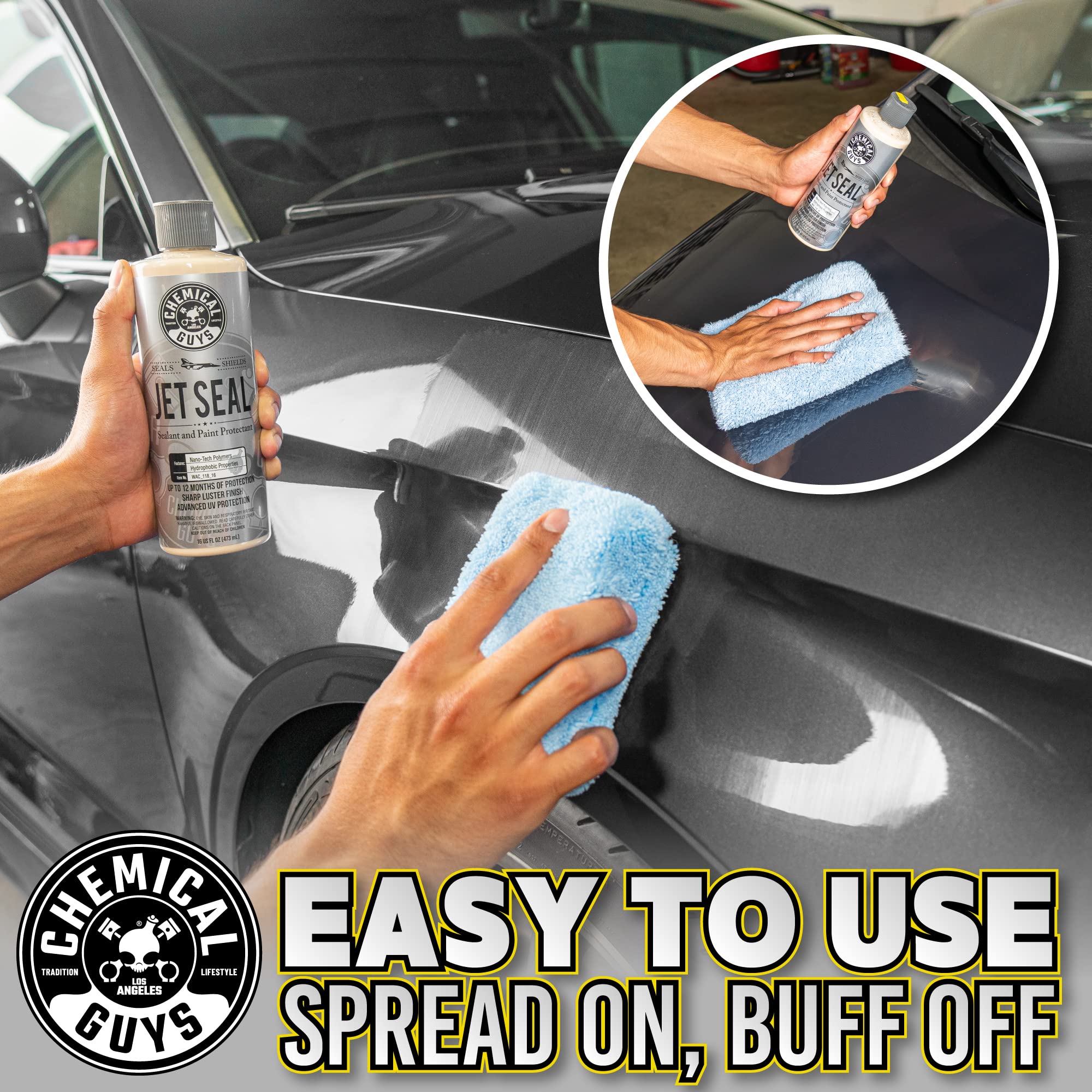 Chemical Guys JetSeal Paint Protectant & Anti-Corrosion Sealant - Advanced Car Sealant for Trucks, Motorcycles, SUVs & RVs, Provides Durable Protection & High Gloss Finish, 16 oz
