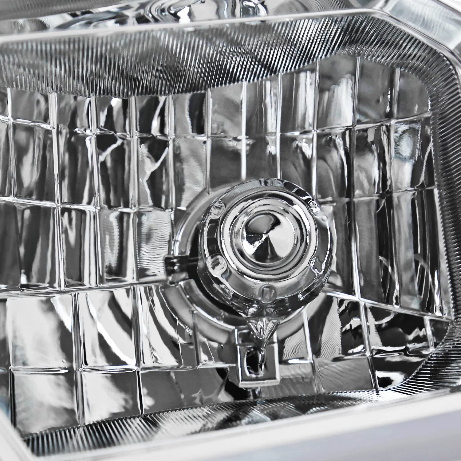 Chrome Headlights w/LED Strip SPEC-D TUNING Compatible with 2012-2015 Toyota Tacoma, Left + Right Pair Headlamp Assembly