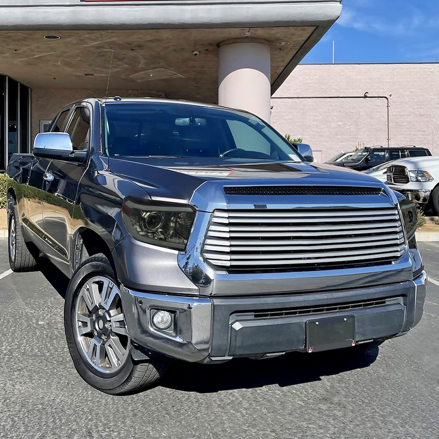 Smoke SPEC-D TUNING Projector Headlights w/Switchback Sequential LED Turn Signal Compatible with 2014-2021 Toyota Tundra, Left + Right Pair Headlamp Assembly