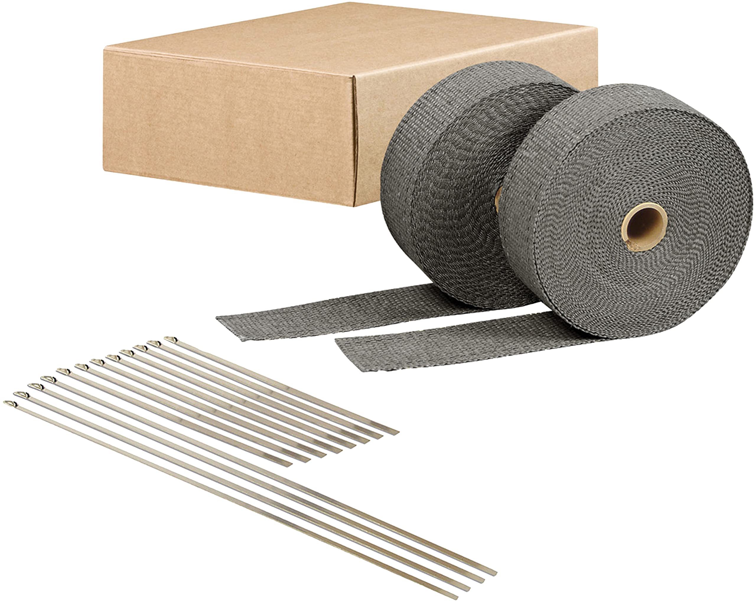 Exhaust Wrap Kit Design Engineering 95108 - (2) 2" x 50' Rolls and (12) Stainless Steel Locking Ties
