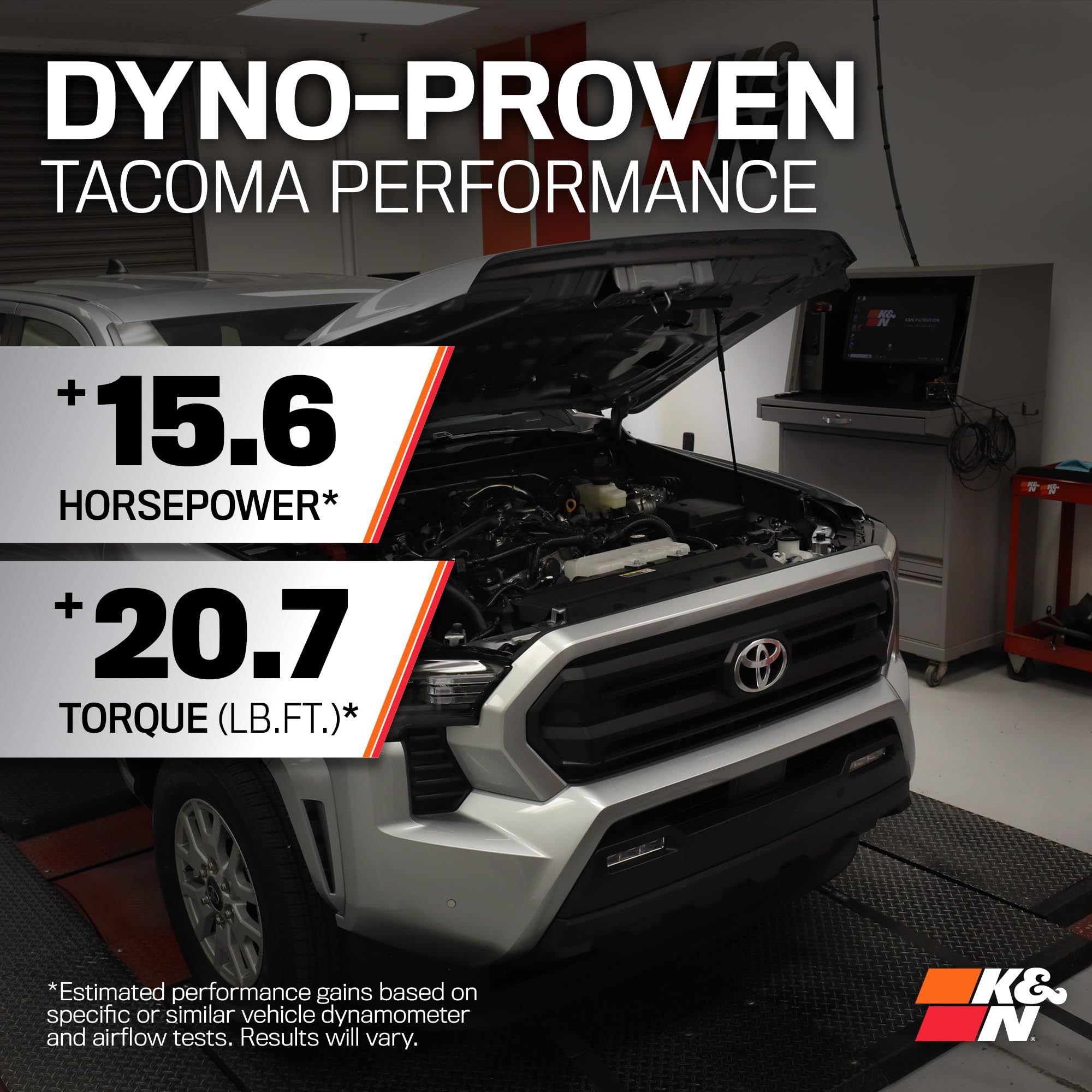 K&N Cold Air Intake System: High-Flow Air Filter, Towing & Increase Performance: Compatible with 2024-2025 Toyota: Land Crusier, Tacoma, 63-9043