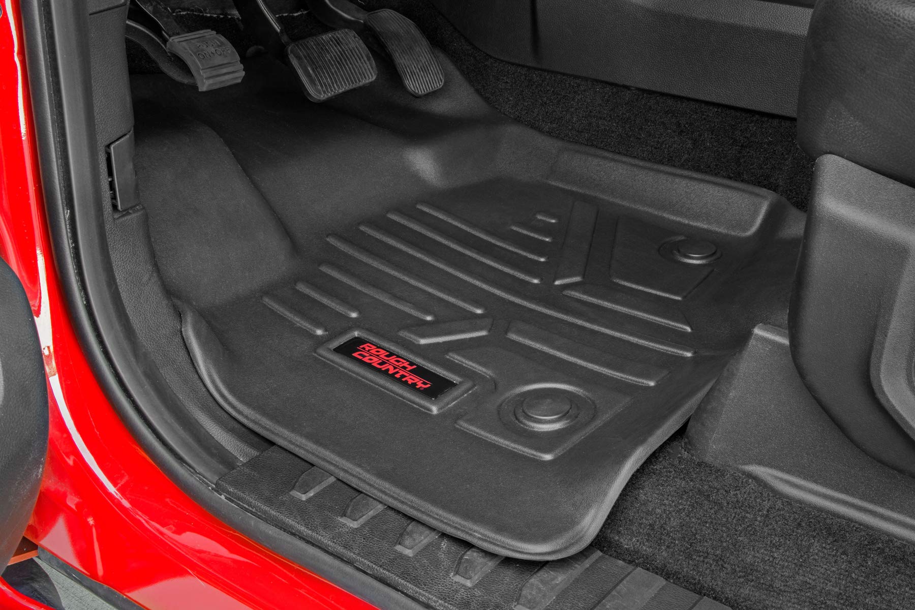 Floor Mats Rough Country for 2014-2021 Toyota Tundra | Double Cab - M-71413 Black
