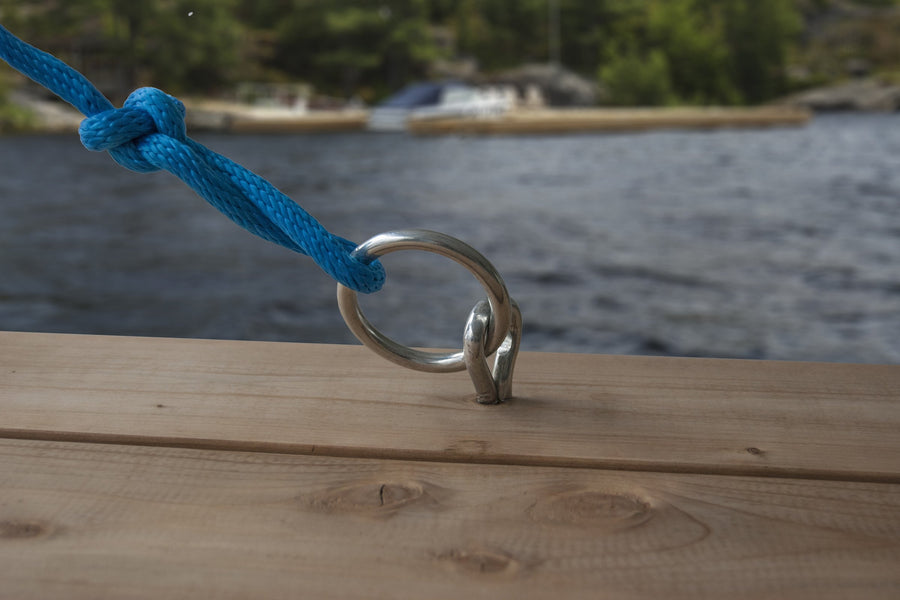 Dock Edge Galvanized Screw-in Dock Ring + 2 x 5/16", 1200lb, Zinc Plated