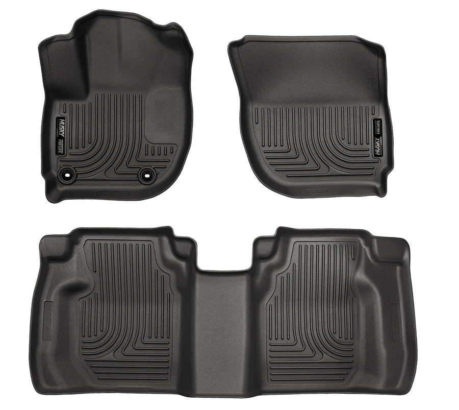 Weatherbeater Husky Liners Floor Mats | Fits 2015-2020 Honda Fit | Front & 2nd Row, 3-pc Black - 99491